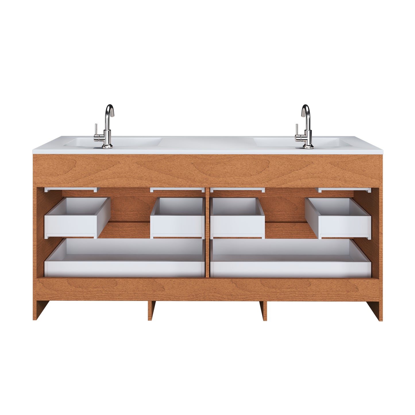 Pepper 72" Double Sink Bathroom Vanity with integrated counter top