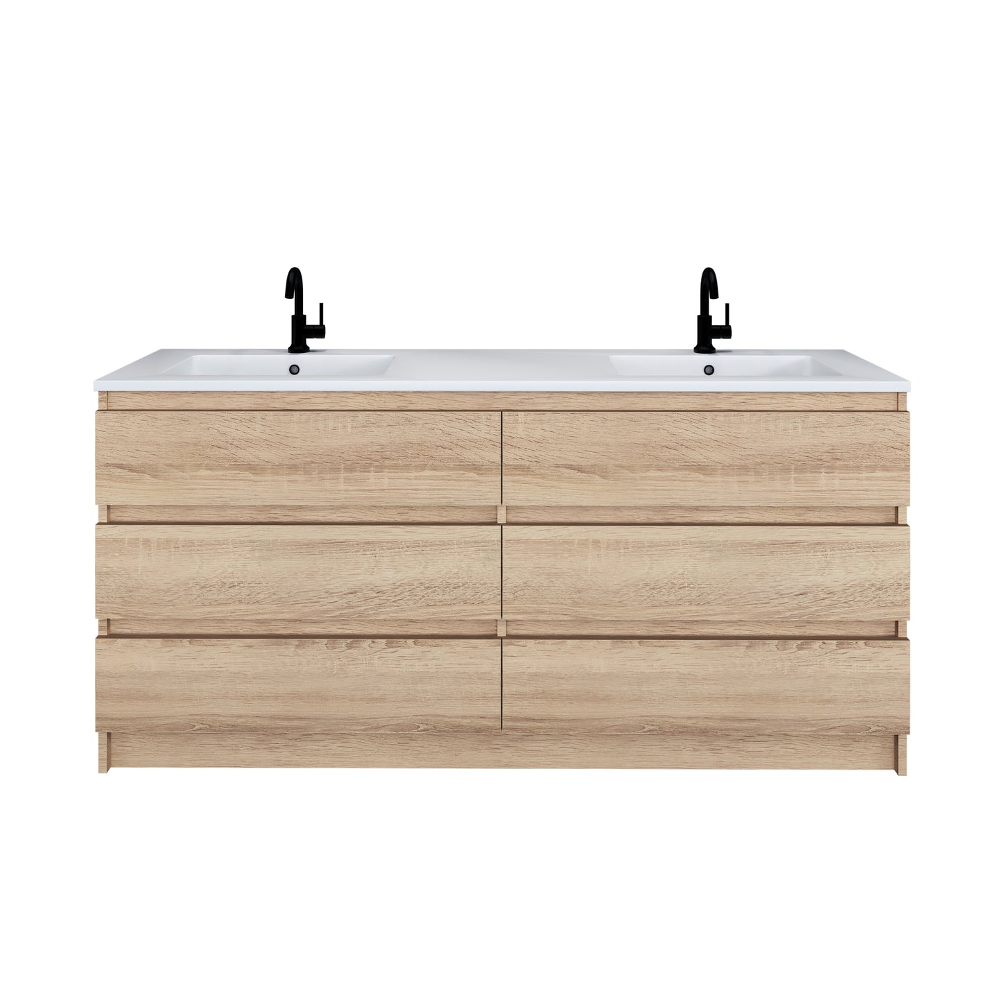 Pepper 72" Double Sink Bathroom Vanity with integrated counter top