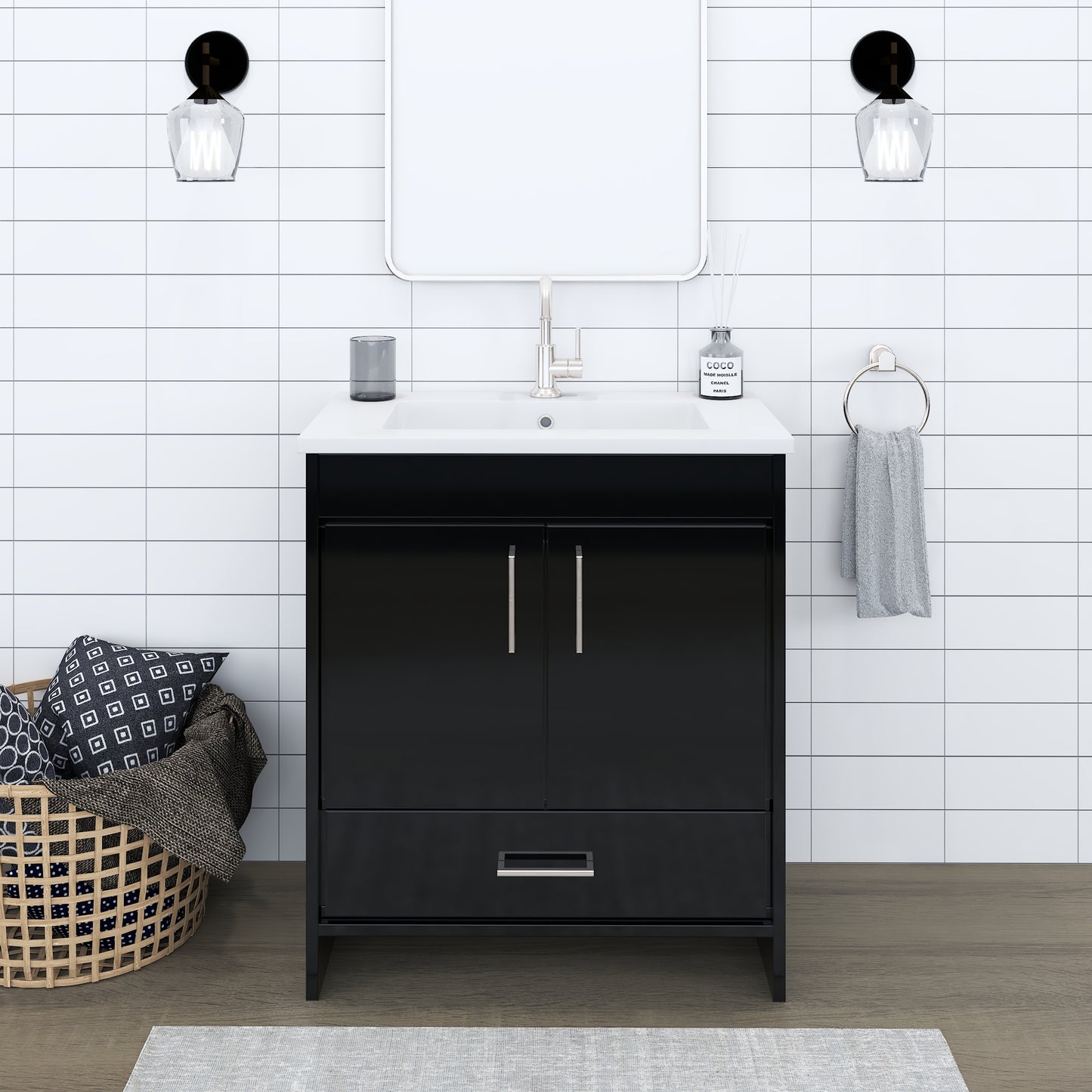 Rio 30" Bathroom Vanity with Acrylic integrated counter top