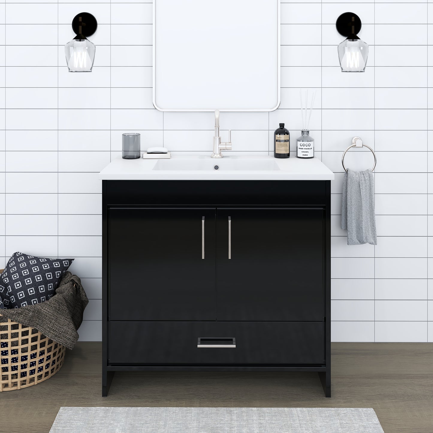 Rio 36" Bathroom Vanity with Acrylic integrated counter top