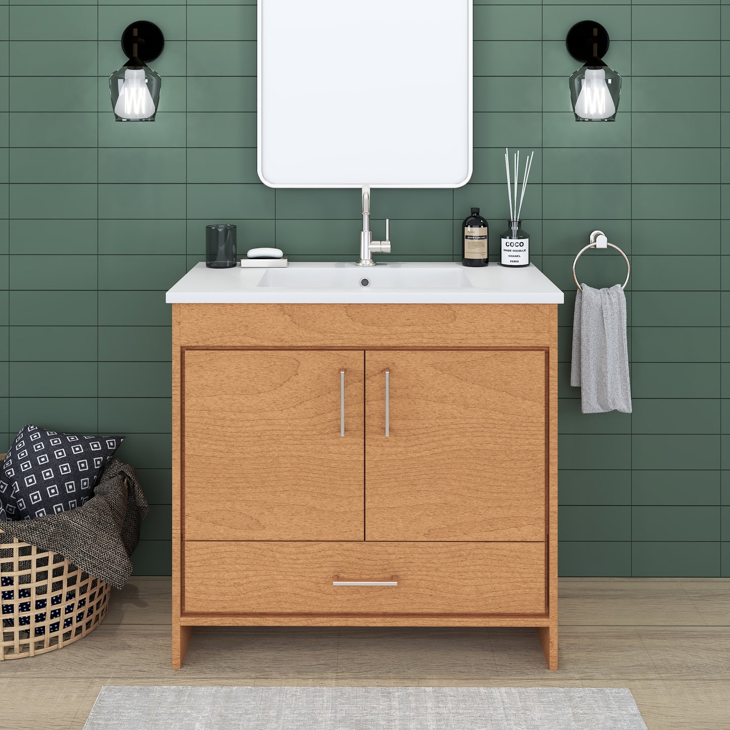 Rio 36" Bathroom Vanity with Acrylic integrated counter top