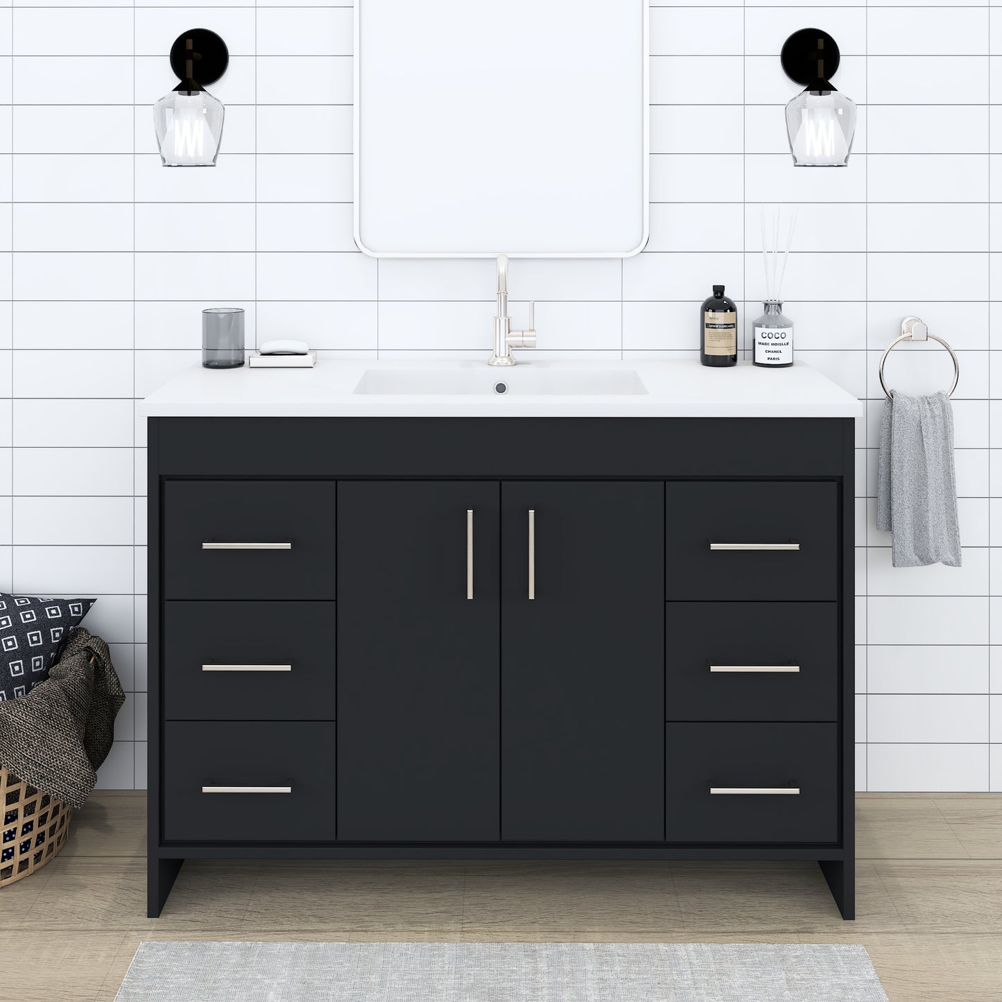 Rio 48" Bathroom Vanity with Acrylic integrated counter top