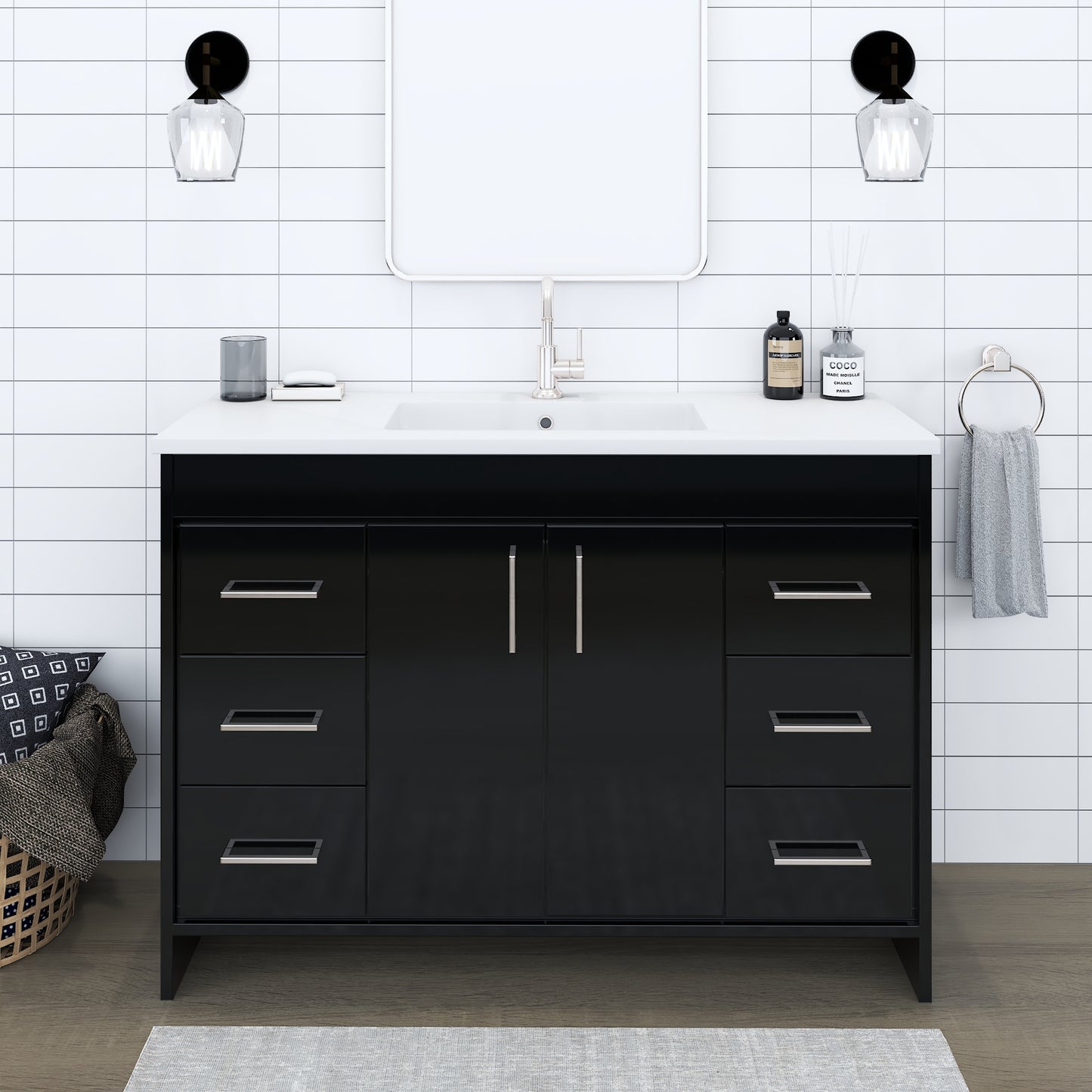 Rio 48" Bathroom Vanity with Acrylic integrated counter top