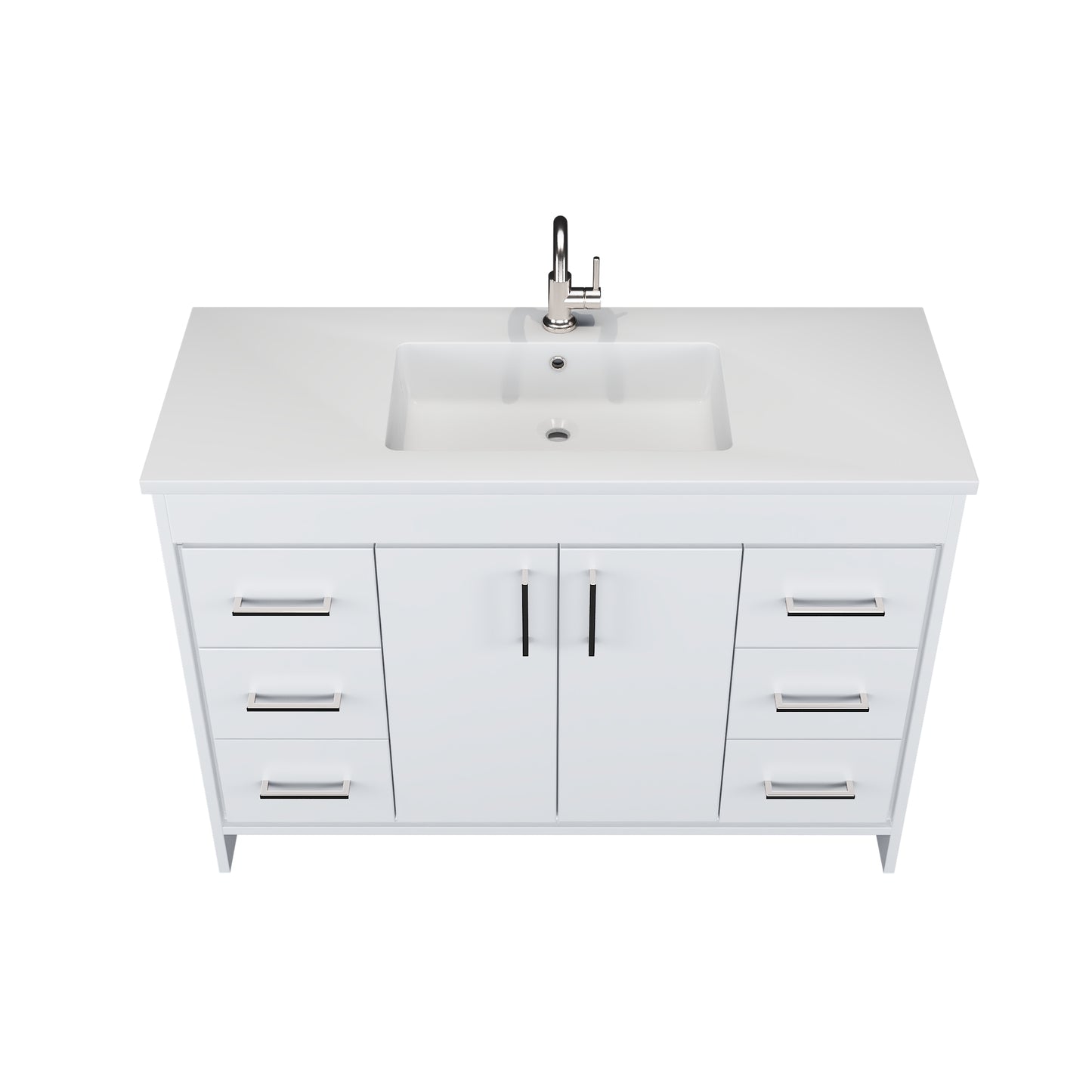 Rio 48" Bathroom Vanity with Acrylic integrated counter top