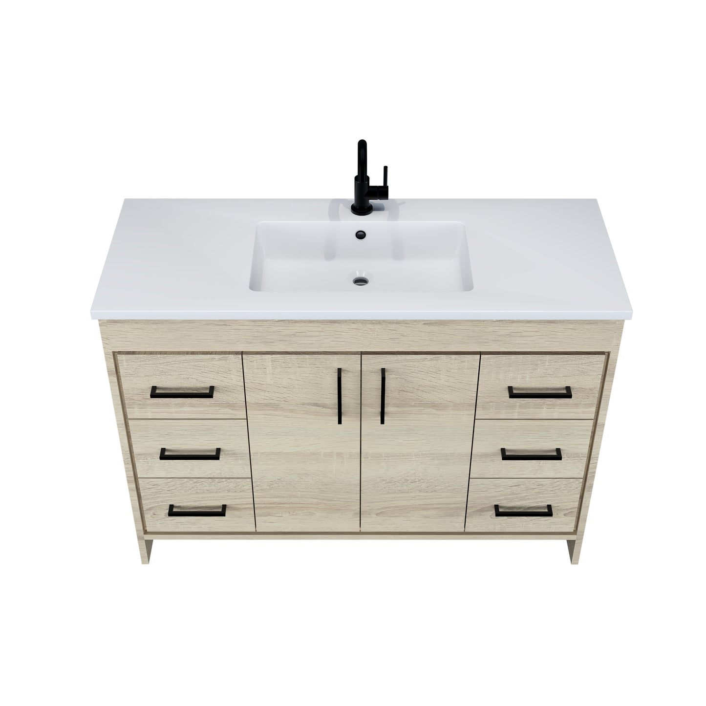 Rio 48" Bathroom Vanity with Acrylic integrated counter top