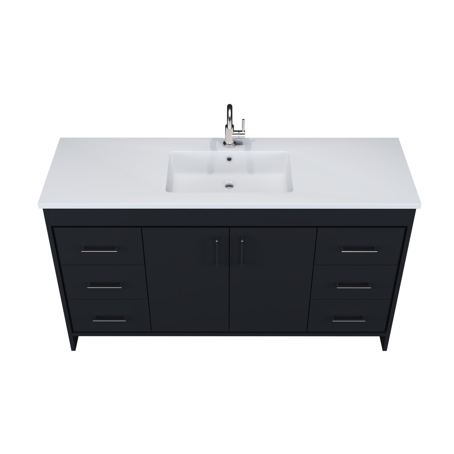 Rio 60" Single Sink Bathroom Vanity with Acrylic integrated counter top