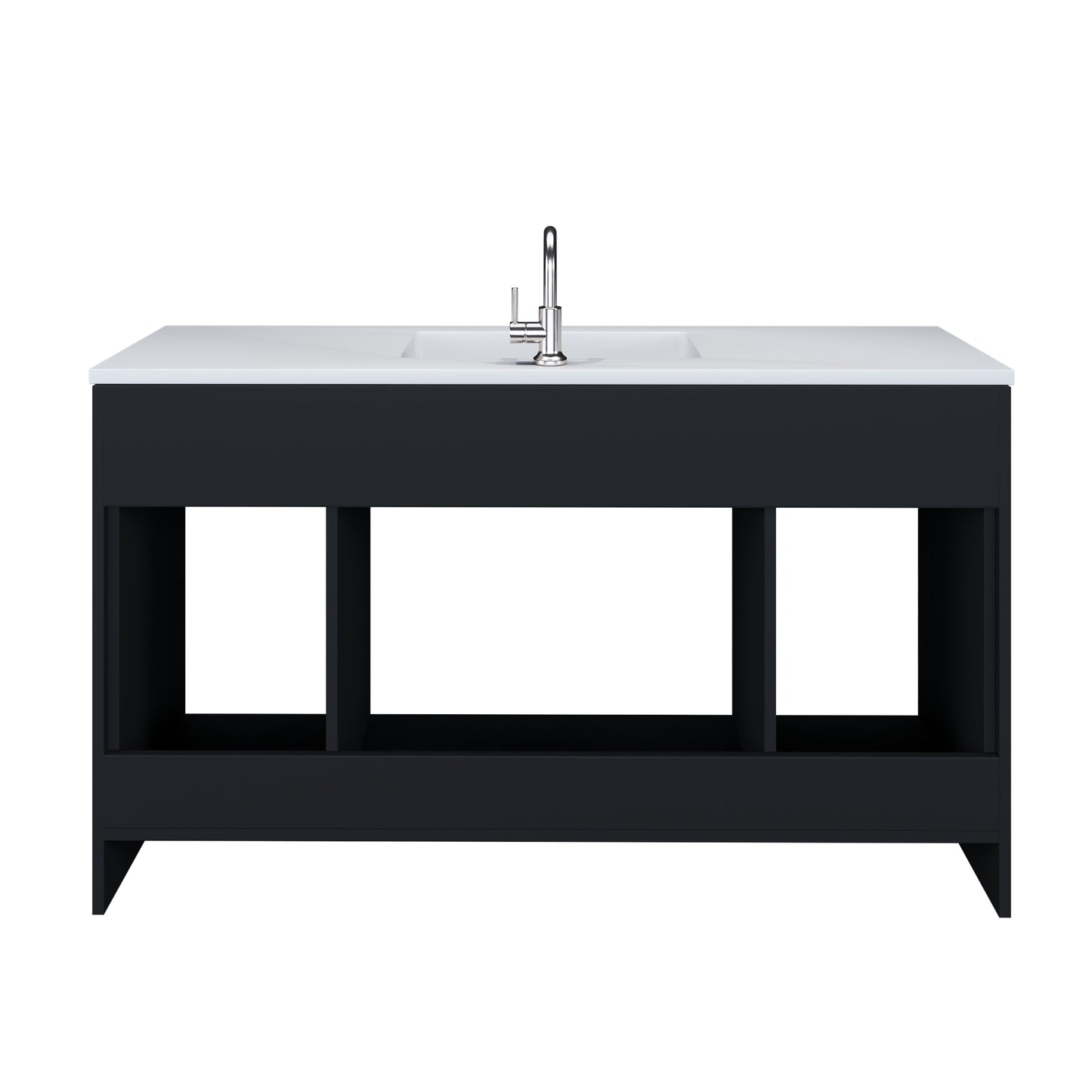 Rio 60" Single Sink Bathroom Vanity with Acrylic integrated counter top