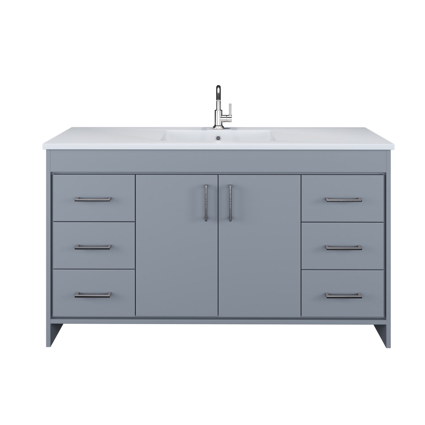 Rio 60" Single Sink Bathroom Vanity with Acrylic integrated counter top