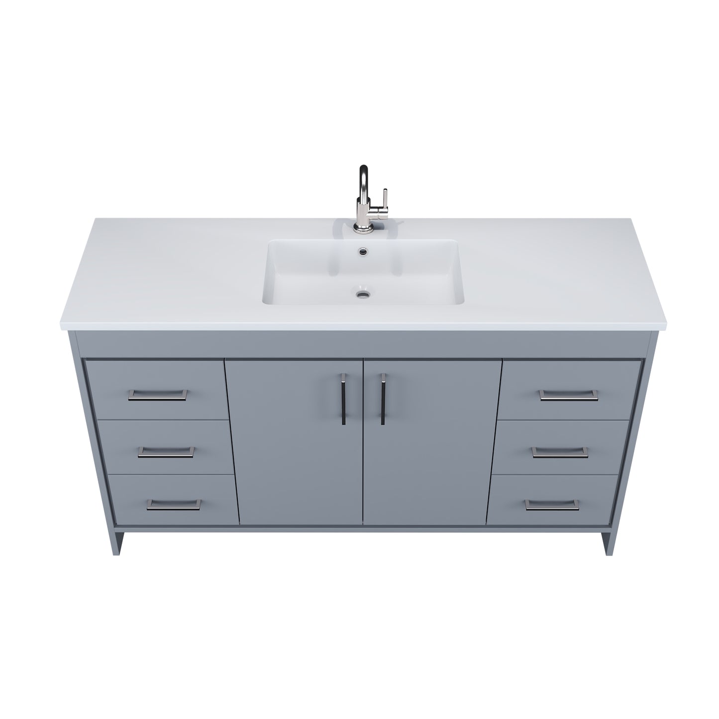 Rio 60" Single Sink Bathroom Vanity with Acrylic integrated counter top