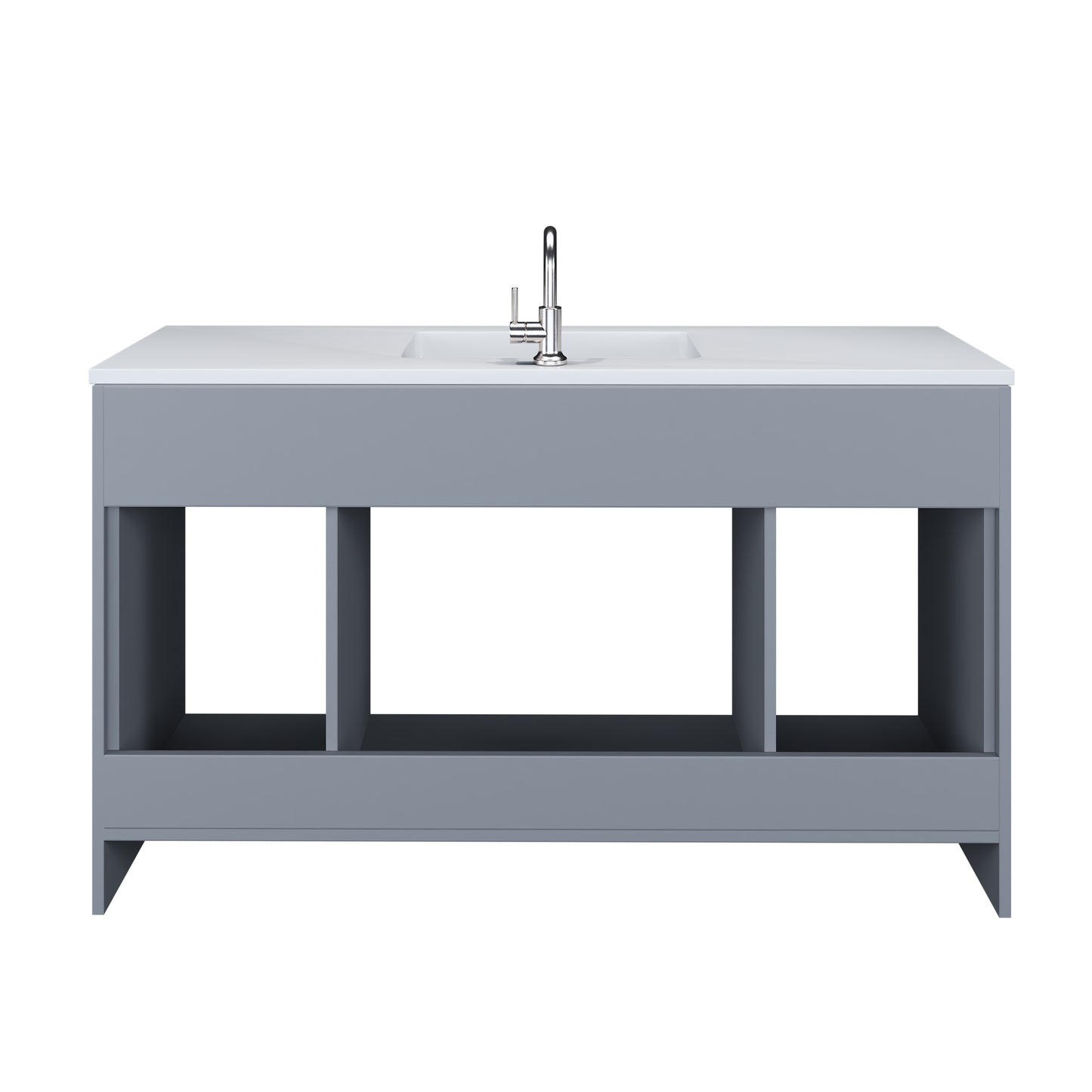 Rio 60" Single Sink Bathroom Vanity with Acrylic integrated counter top