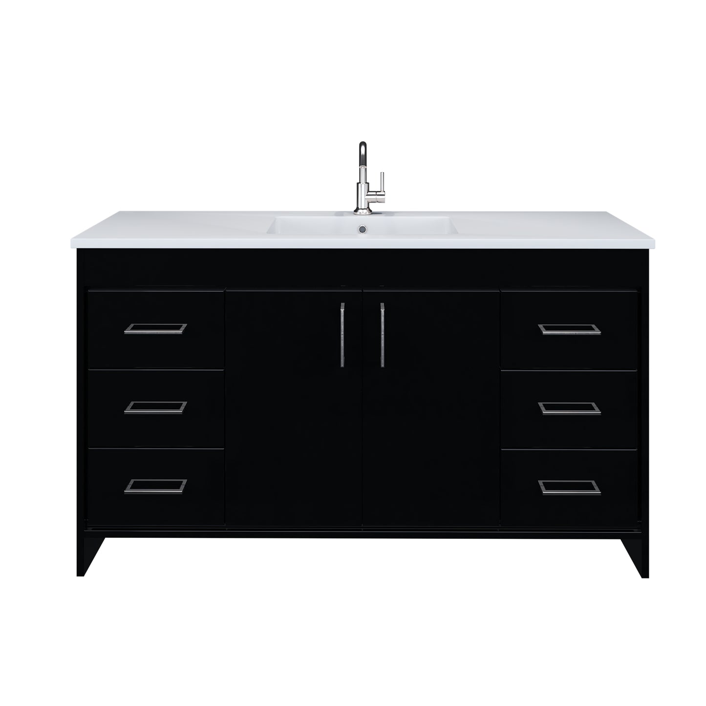 Rio 60" Single Sink Bathroom Vanity with Acrylic integrated counter top