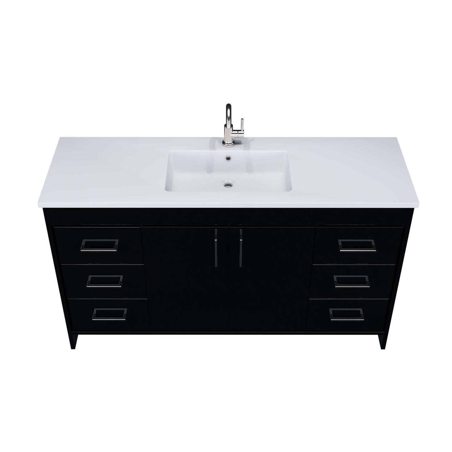 Rio 60" Single Sink Bathroom Vanity with Acrylic integrated counter top