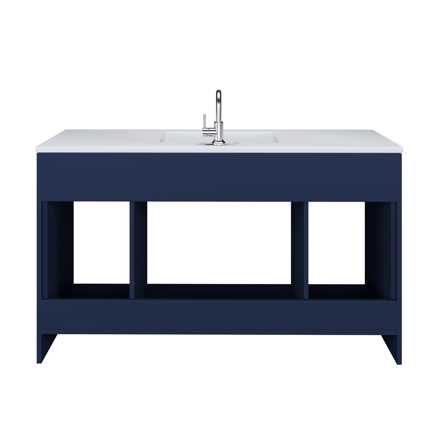 Rio 60" Single Sink Bathroom Vanity with Acrylic integrated counter top