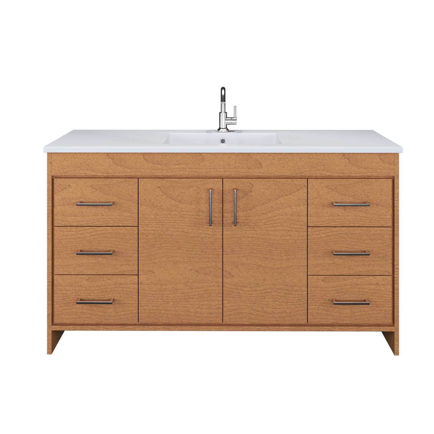 Rio 60" Single Sink Bathroom Vanity with Acrylic integrated counter top