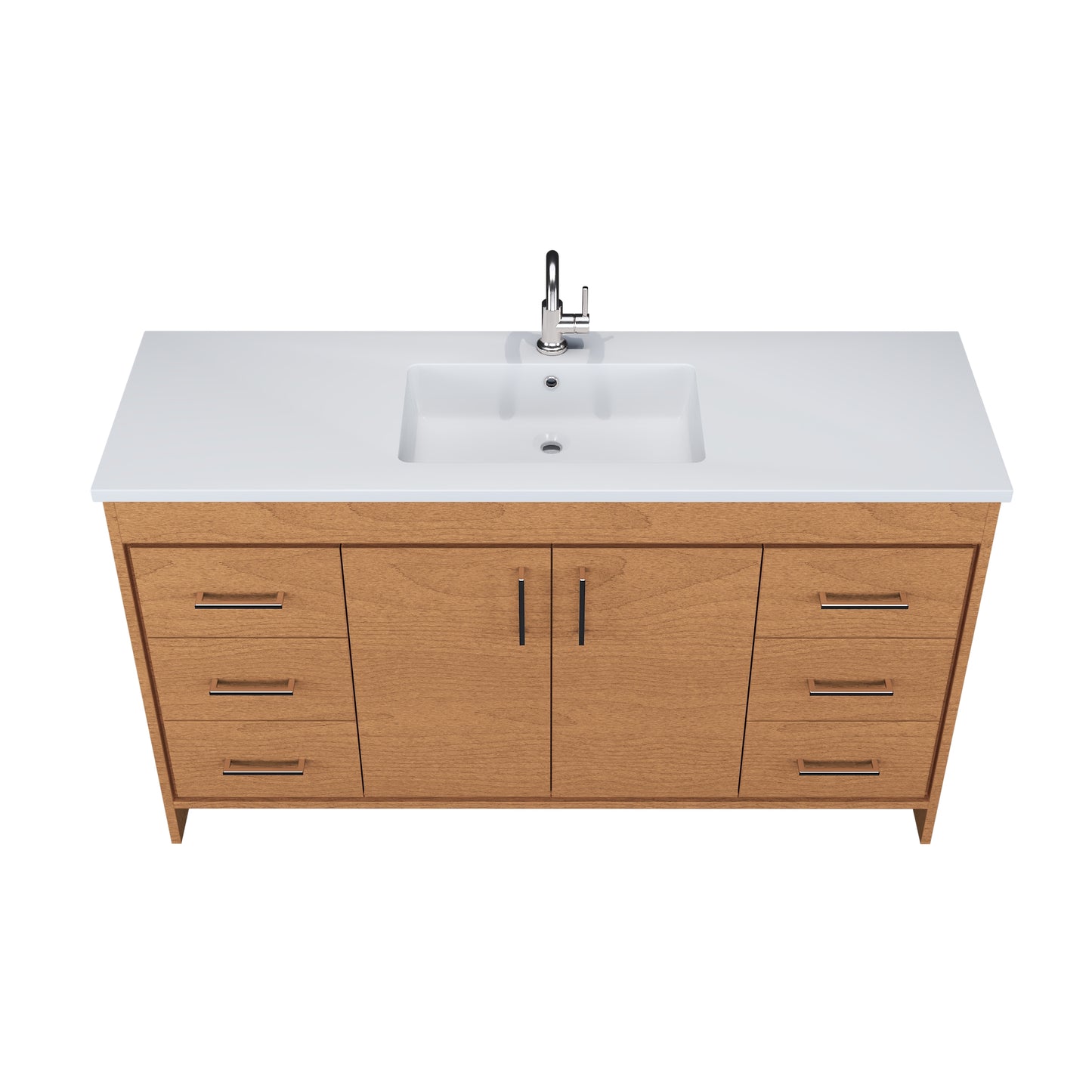 Rio 60" Single Sink Bathroom Vanity with Acrylic integrated counter top