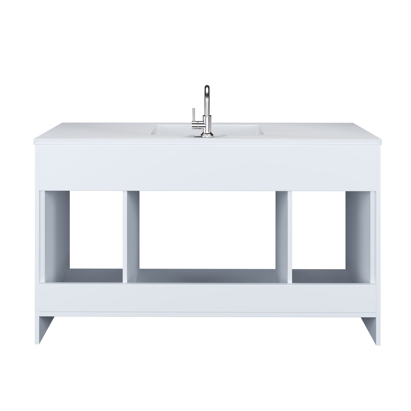 Rio 60" Single Sink Bathroom Vanity with Acrylic integrated counter top
