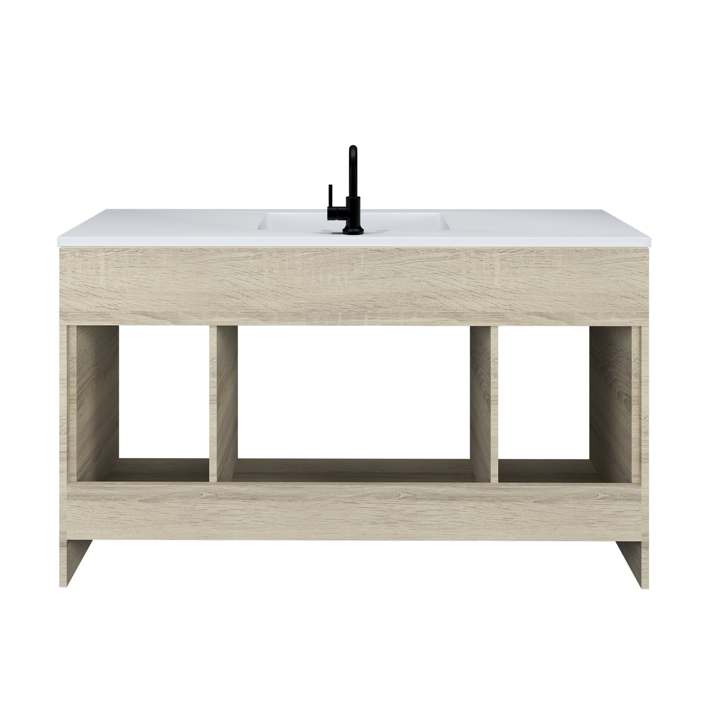 Rio 60" Single Sink Bathroom Vanity with Acrylic integrated counter top