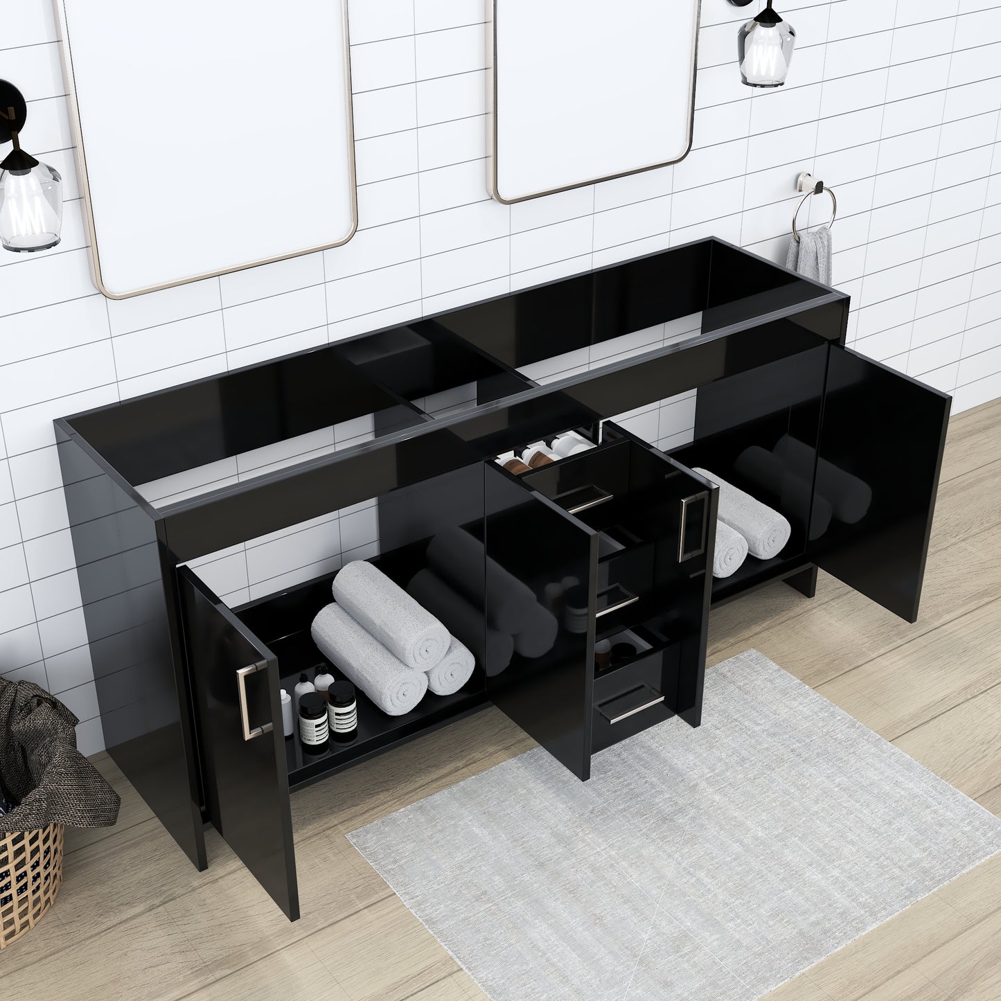 Rio 72" Double Sink Bathroom Vanity Cabinet Only