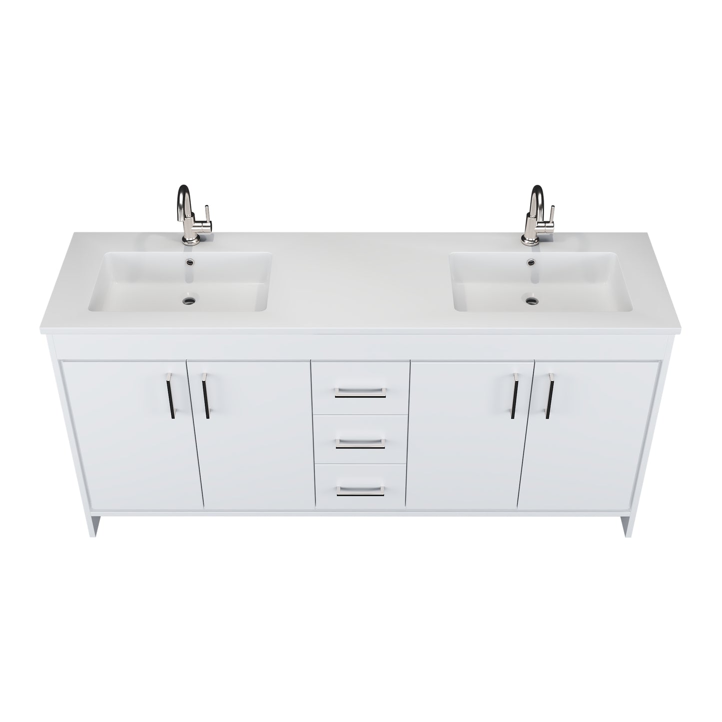 Rio 72" Single Sink Bathroom Vanity with Acrylic integrated counter top