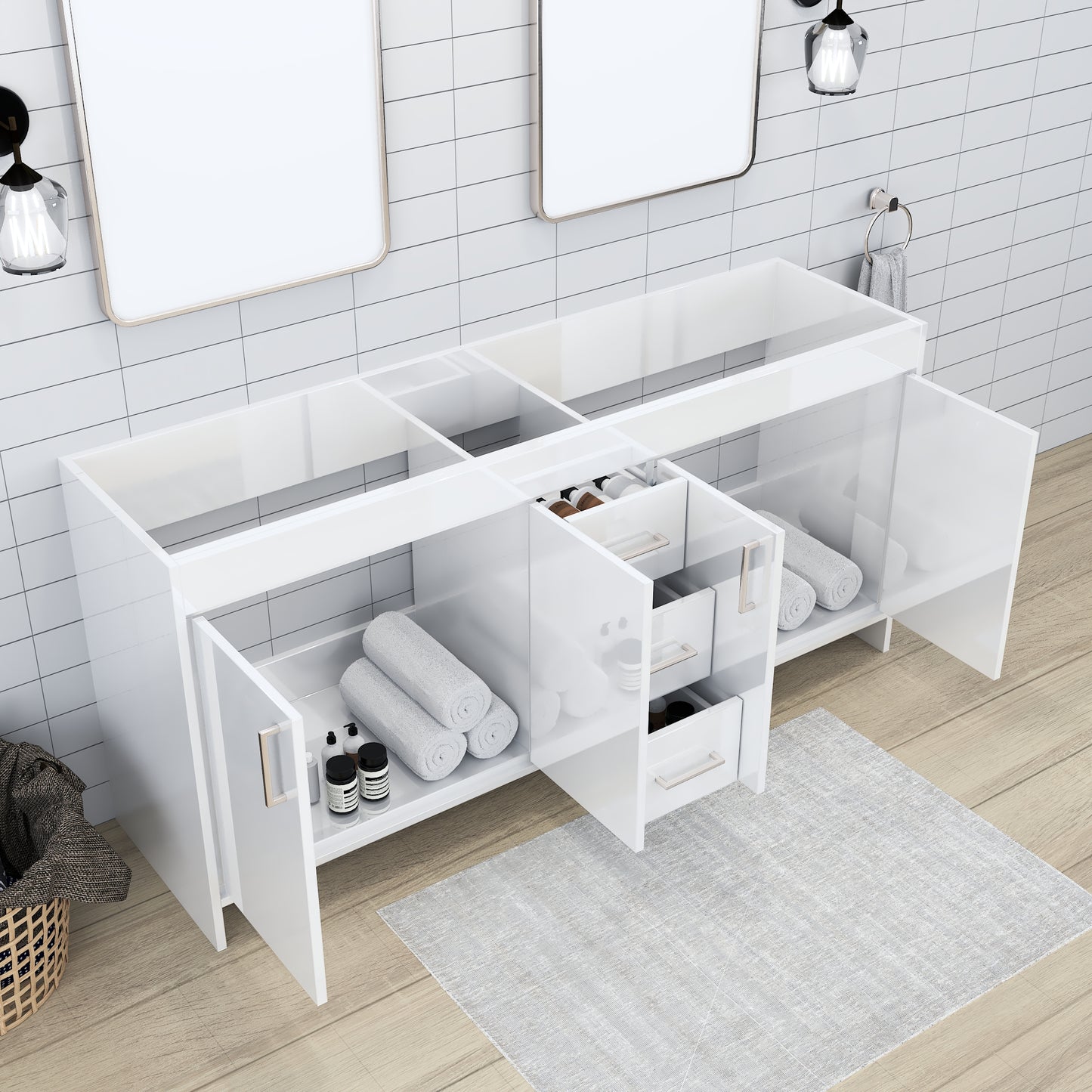 Rio 72" Double Sink Bathroom Vanity Cabinet Only
