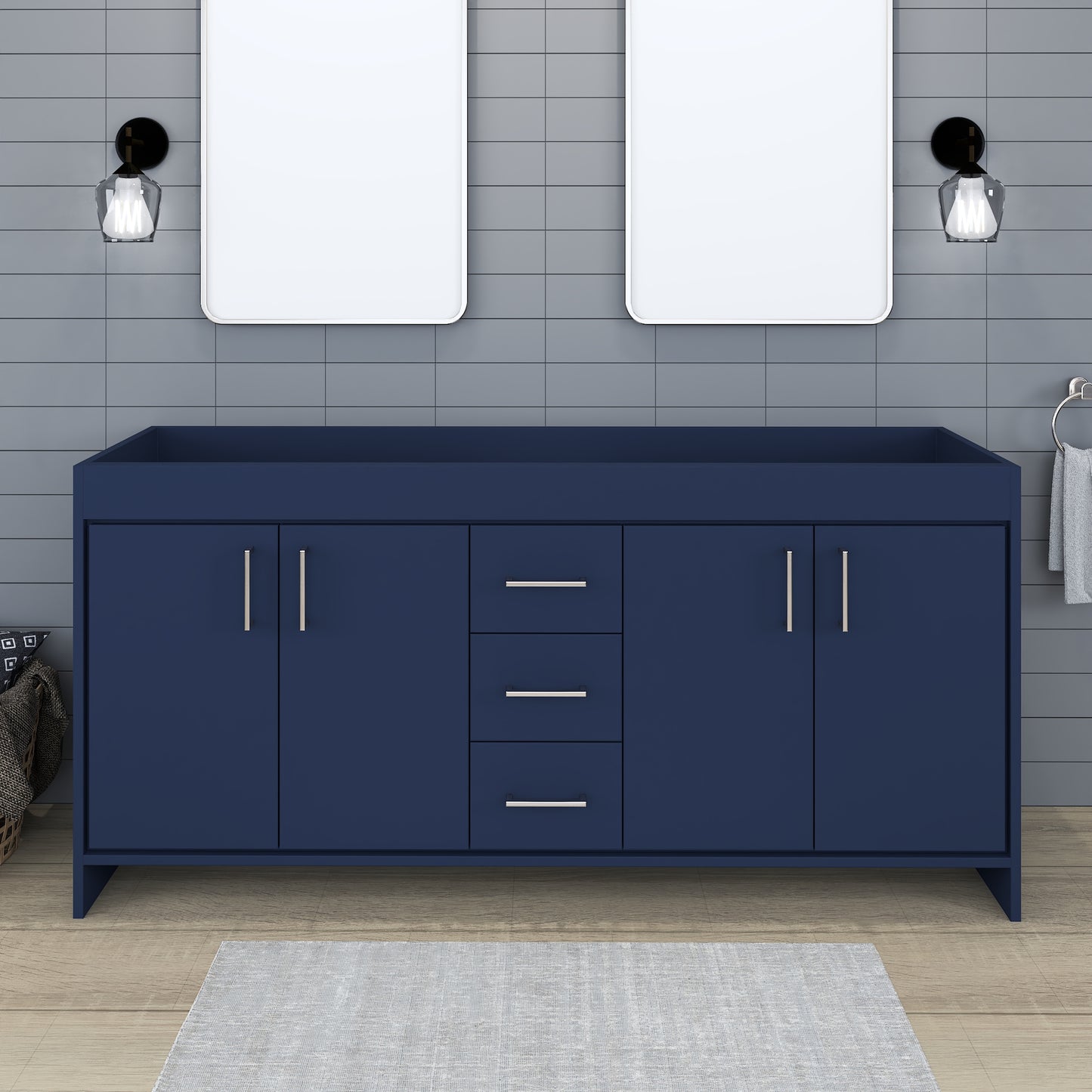 Rio 72" Double Sink Bathroom Vanity Cabinet Only
