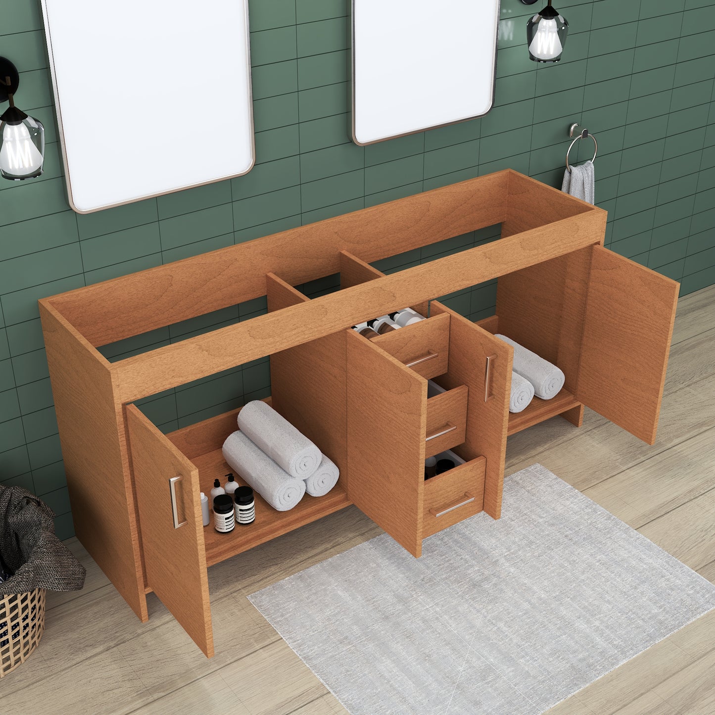 Rio 72" Double Sink Bathroom Vanity Cabinet Only