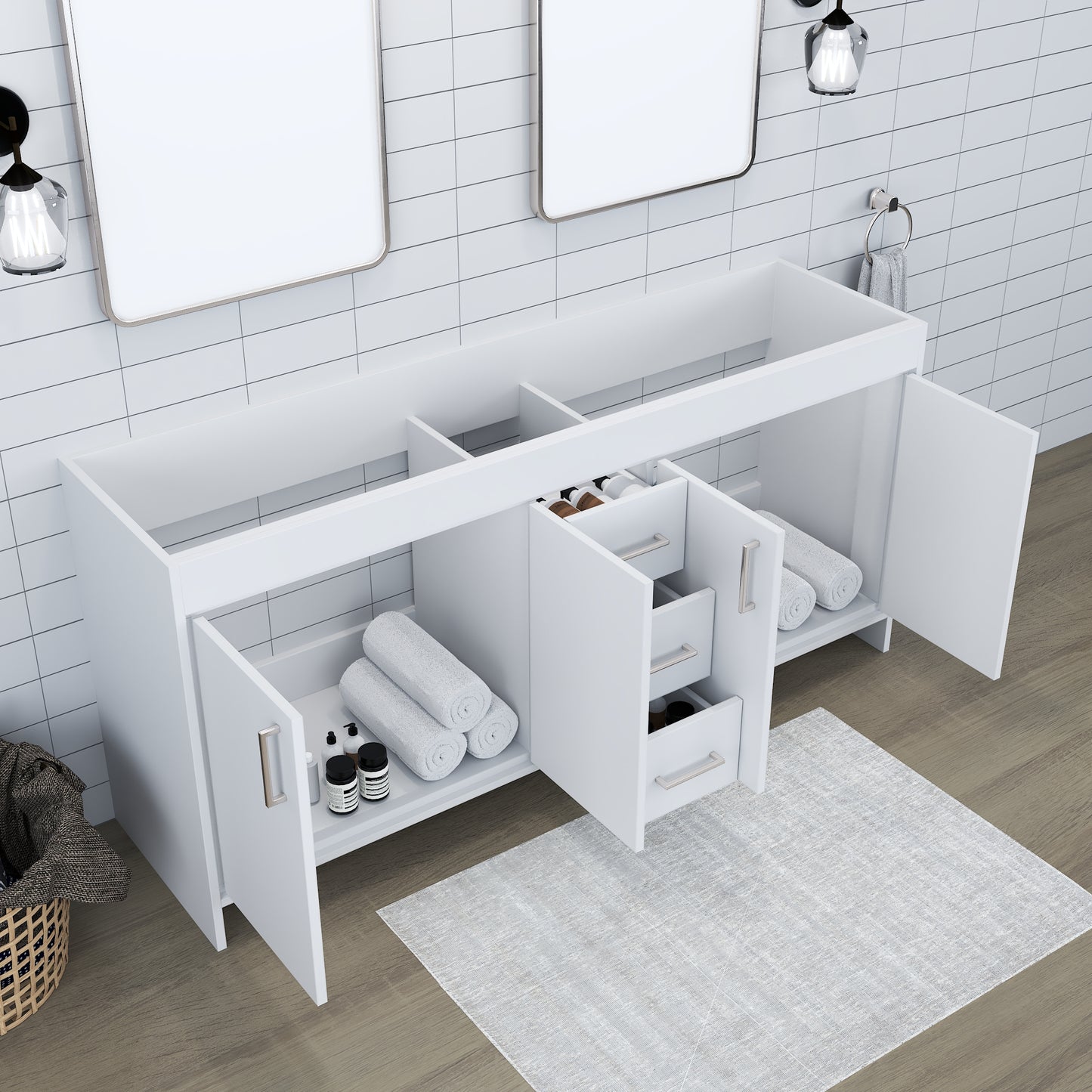 Rio 72" Double Sink Bathroom Vanity Cabinet Only