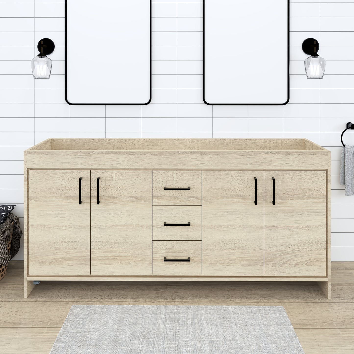 Rio 72" Double Sink Bathroom Vanity Cabinet Only