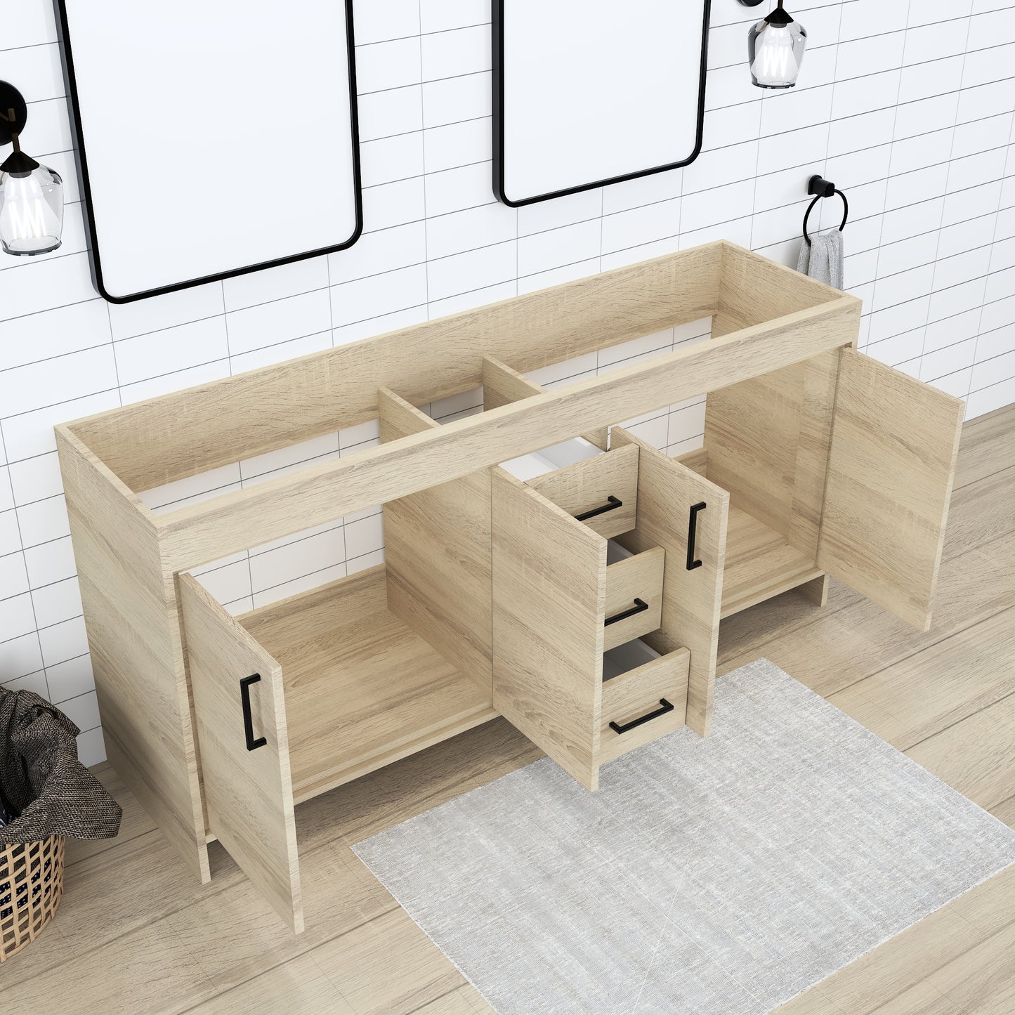 Rio 72" Double Sink Bathroom Vanity Cabinet Only