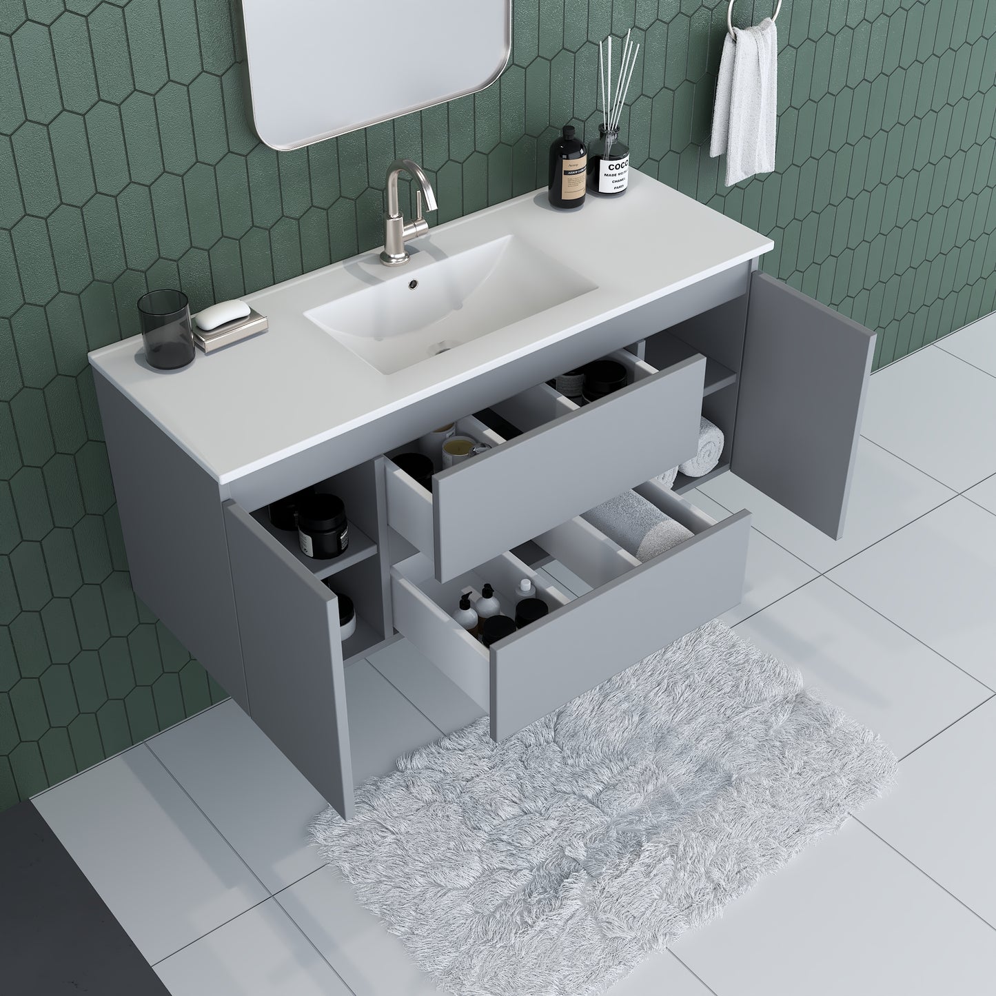 Salt 48" Bathroom Vanity with integrated counter top