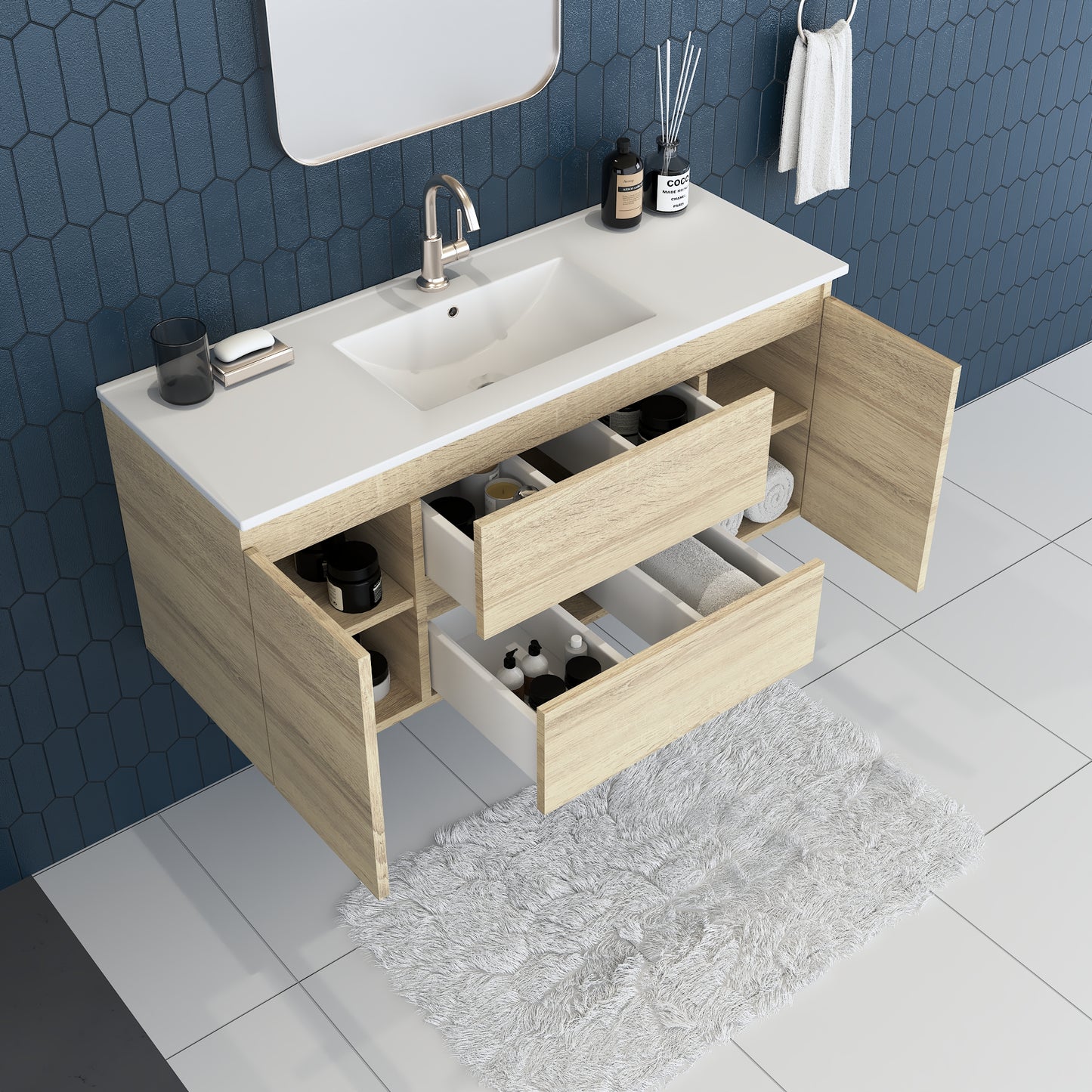 Salt 48" Bathroom Vanity with integrated counter top