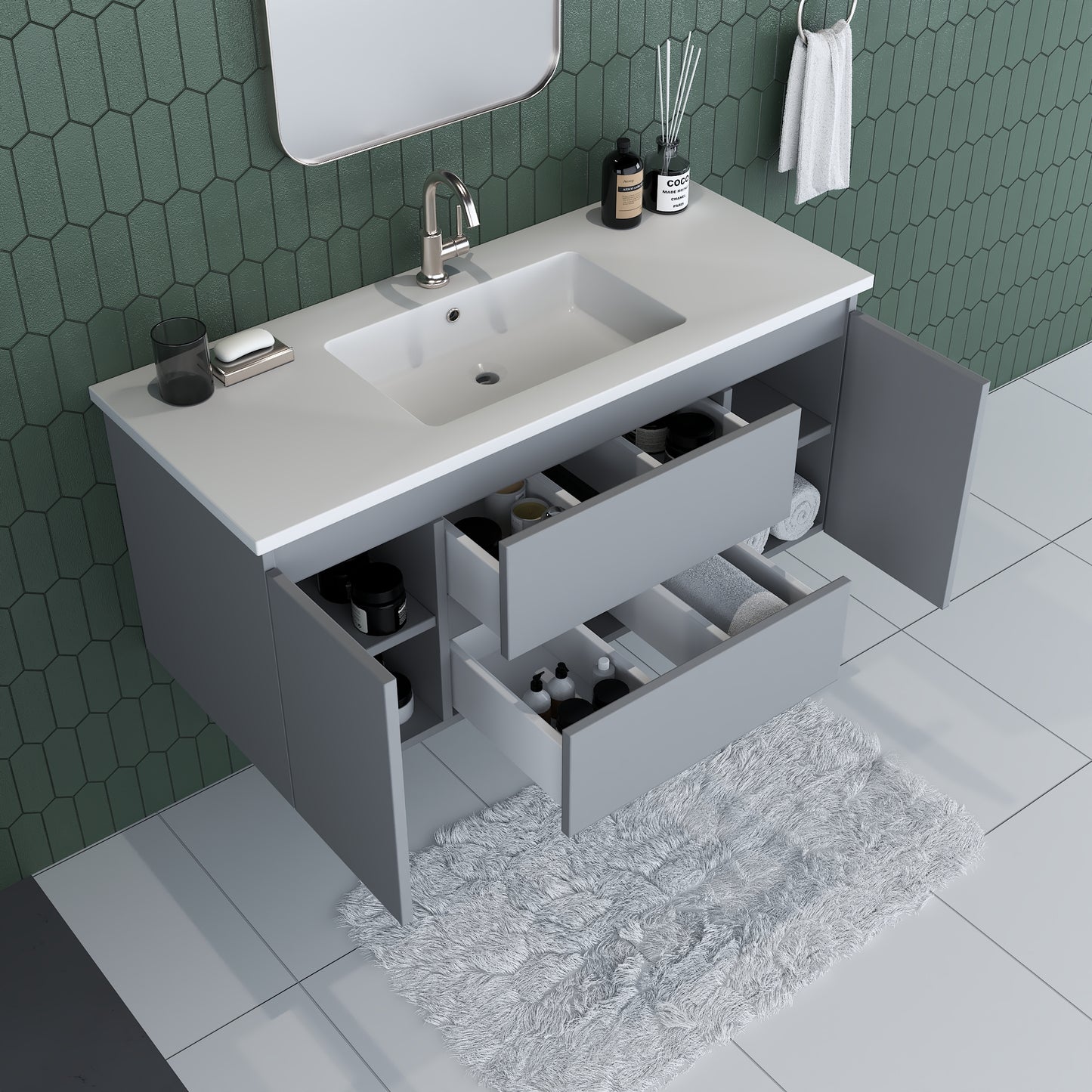 Salt 48" Bathroom Vanity with integrated counter top