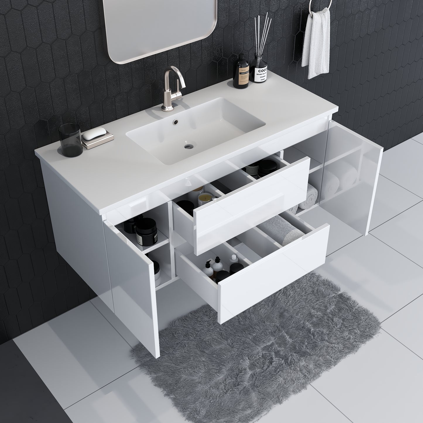 Salt 48" Bathroom Vanity with integrated counter top