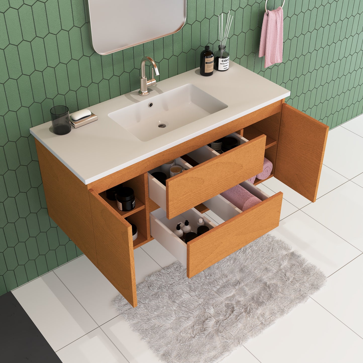Salt 48" Bathroom Vanity with integrated counter top