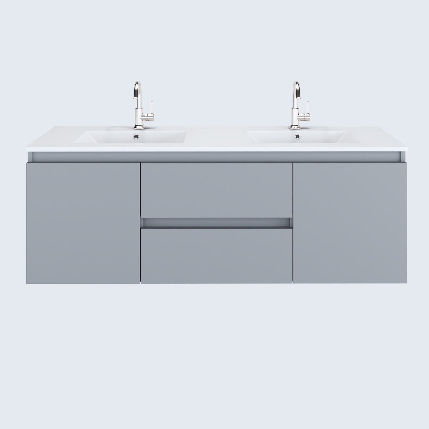 Salt 60" Double SInk Bathroom Vanity with integrated counter top