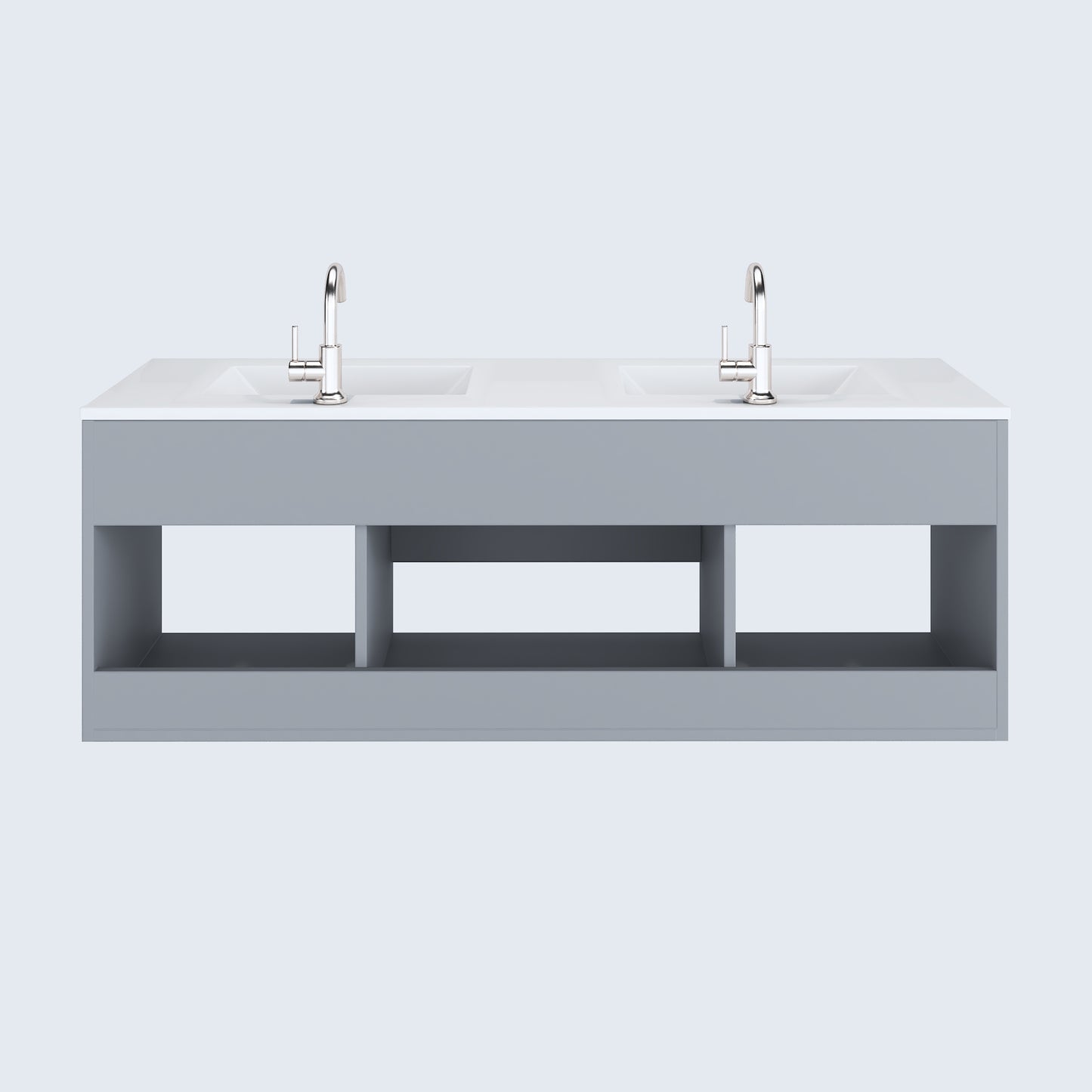 Salt 60" Double SInk Bathroom Vanity with integrated counter top