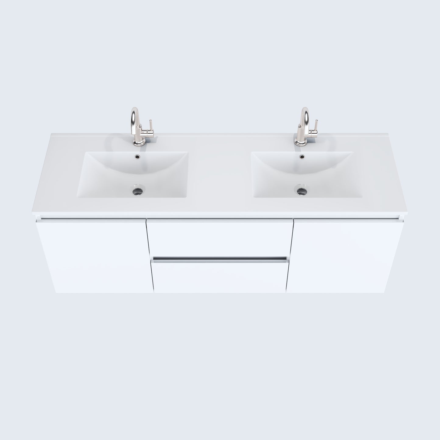 Salt 60" Double SInk Bathroom Vanity with integrated counter top