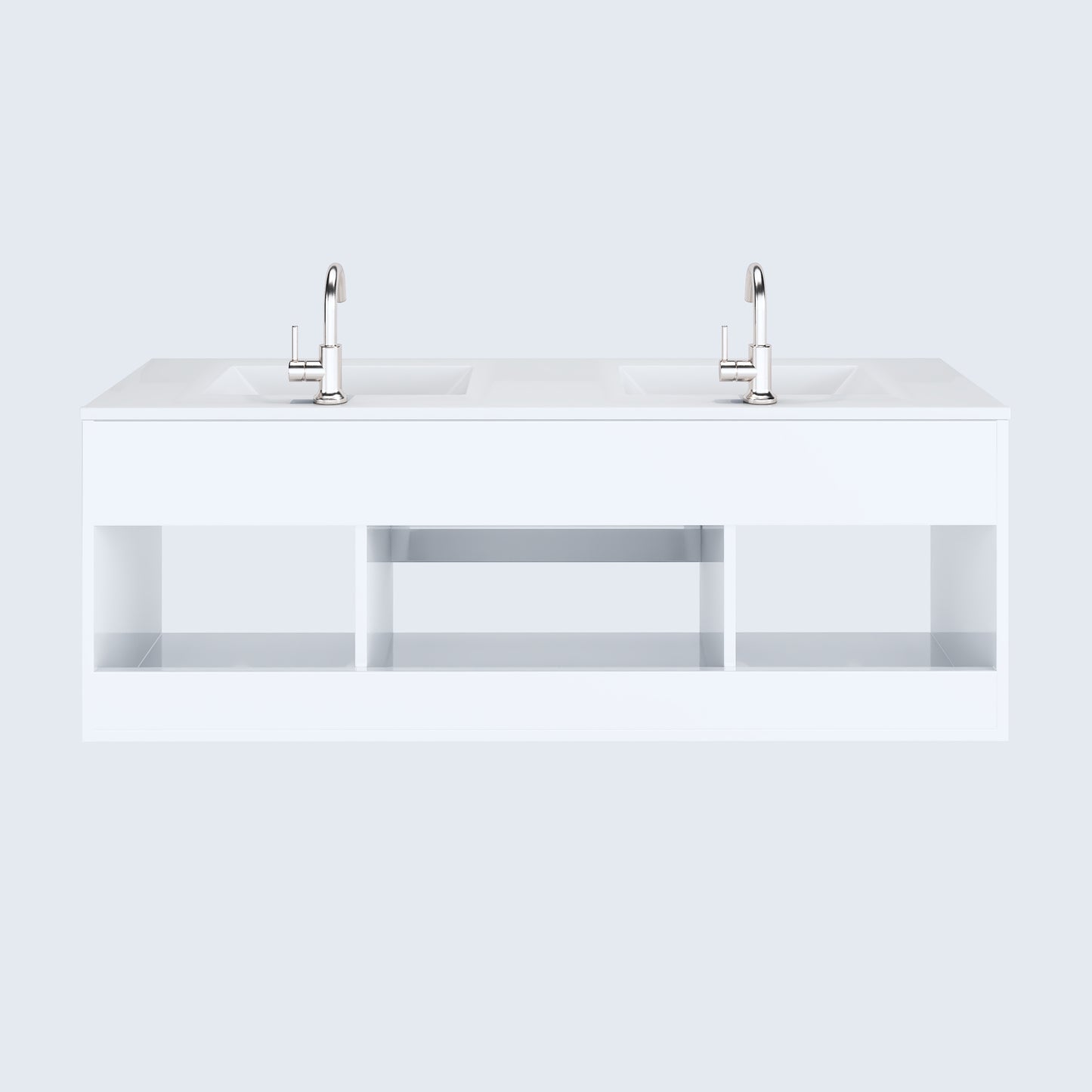 Salt 60" Double SInk Bathroom Vanity with integrated counter top
