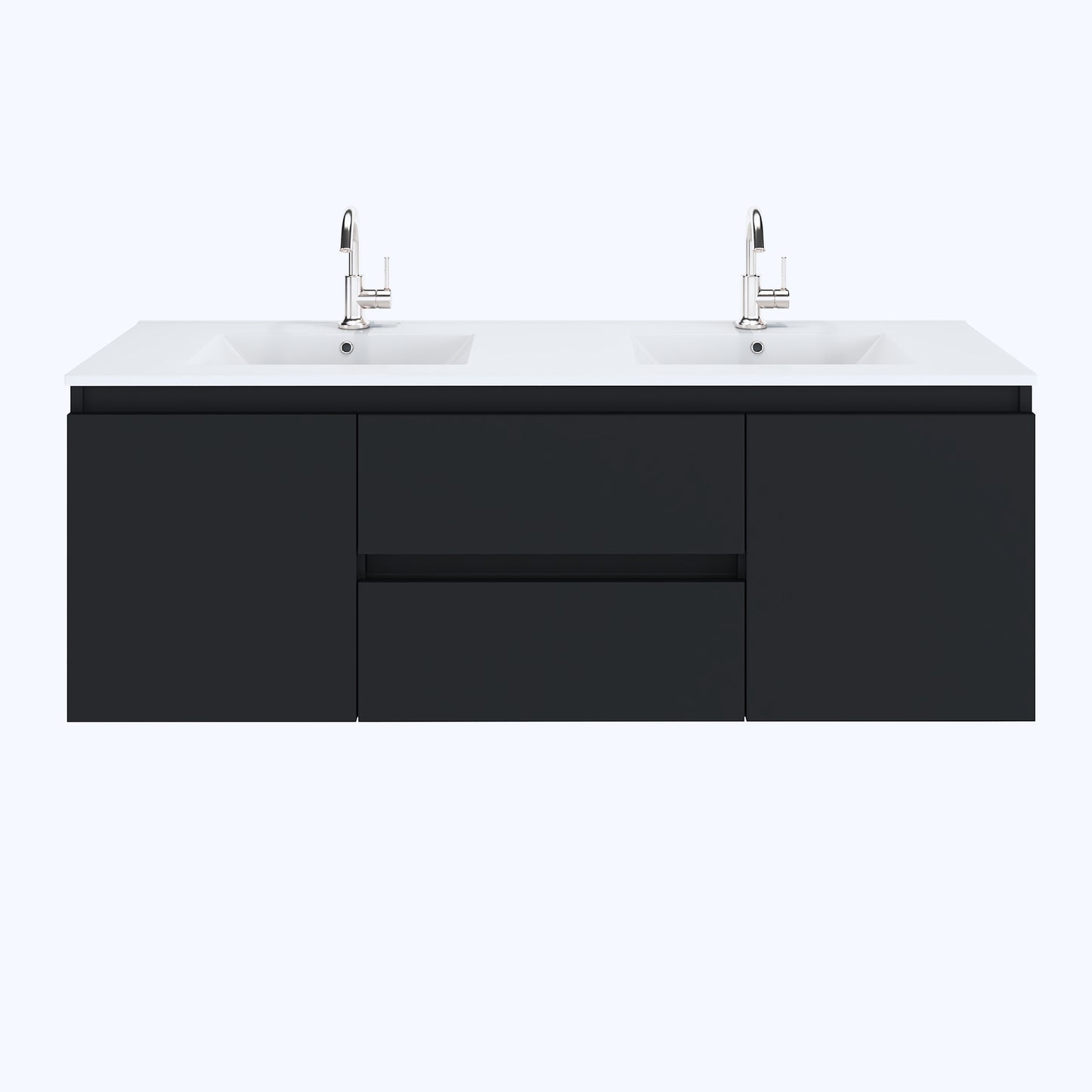 Salt 60" Double SInk Bathroom Vanity with integrated counter top