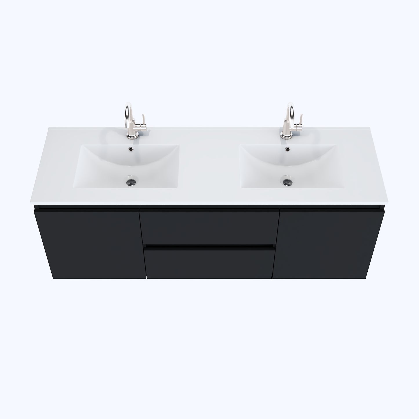 Salt 60" Double SInk Bathroom Vanity with integrated counter top