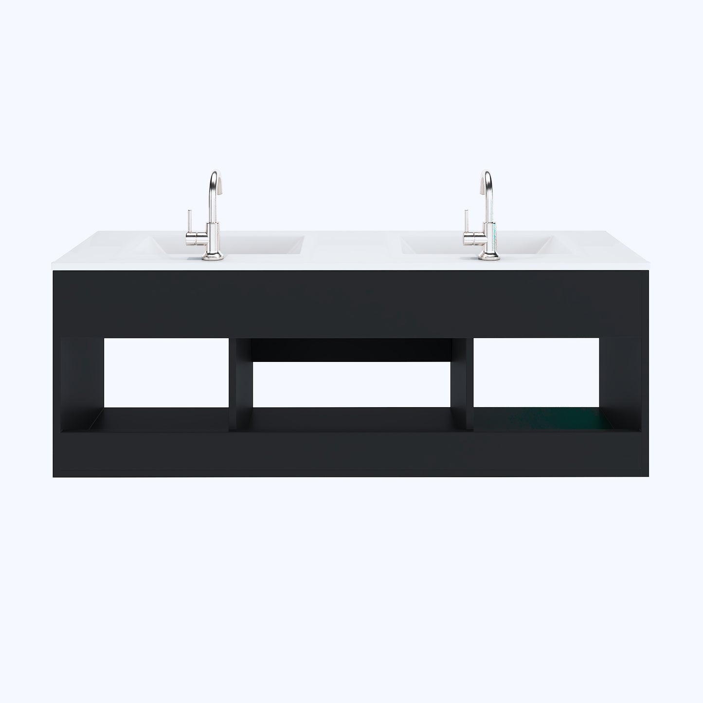 Salt 60" Double SInk Bathroom Vanity with integrated counter top