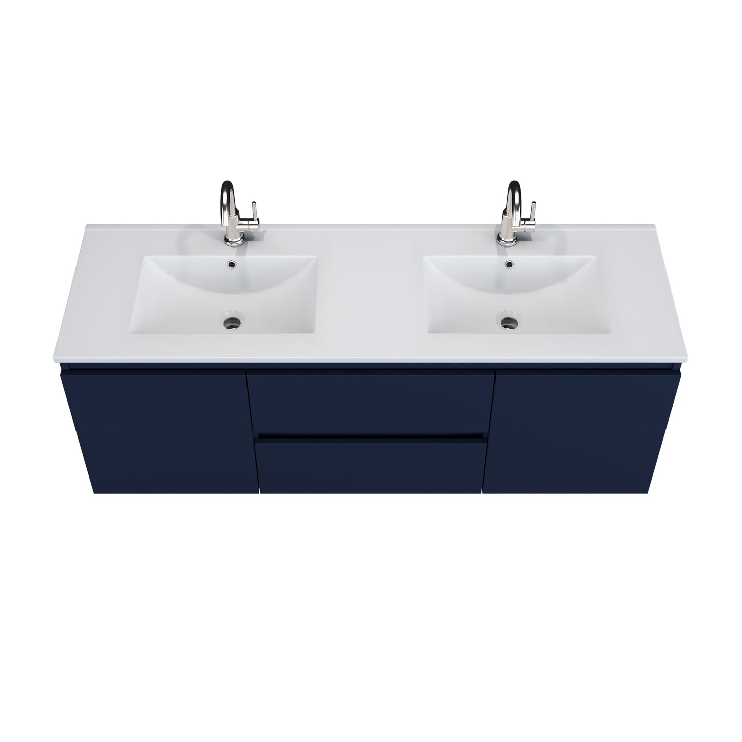 Salt 60" Double SInk Bathroom Vanity with integrated counter top