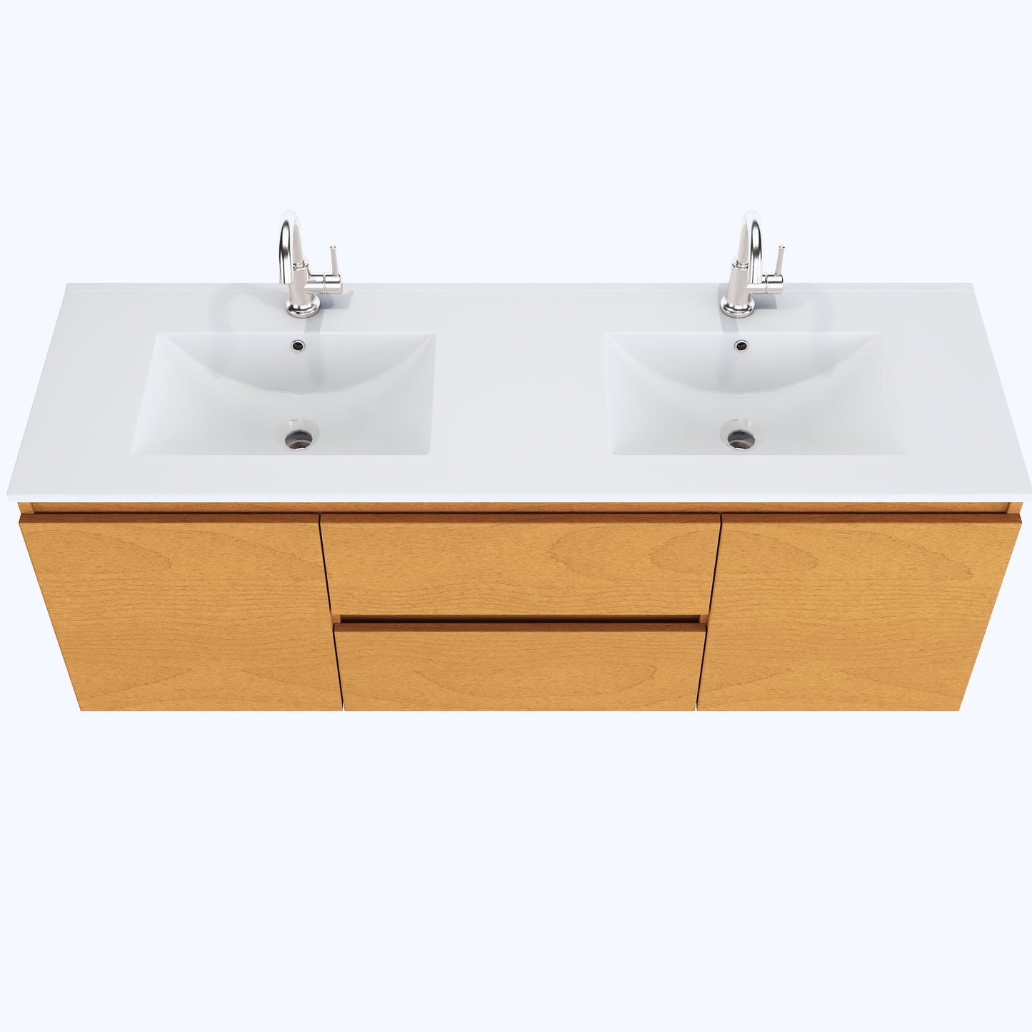 Salt 60" Double SInk Bathroom Vanity with integrated counter top