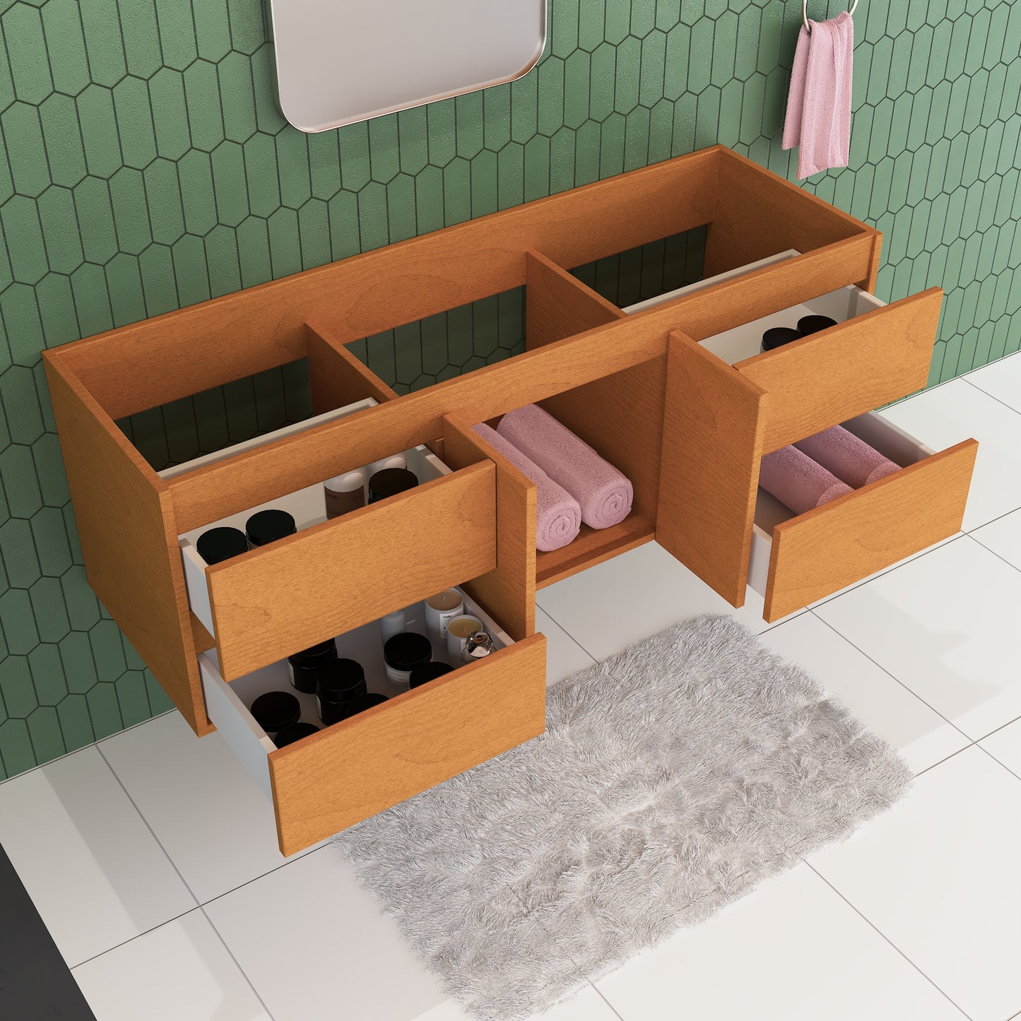 Salt 60" Single Sink Bathroom Vanity Cabinet Only