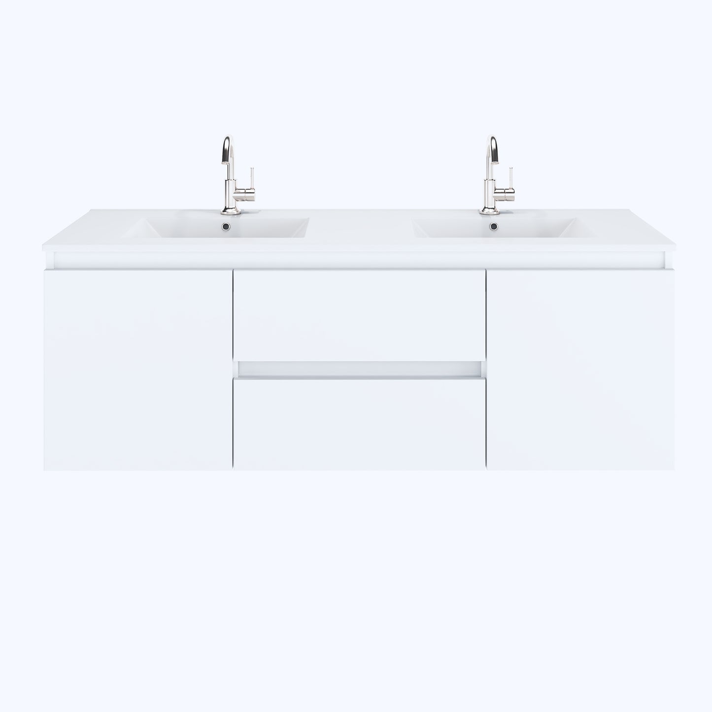 Salt 60" Double SInk Bathroom Vanity with integrated counter top