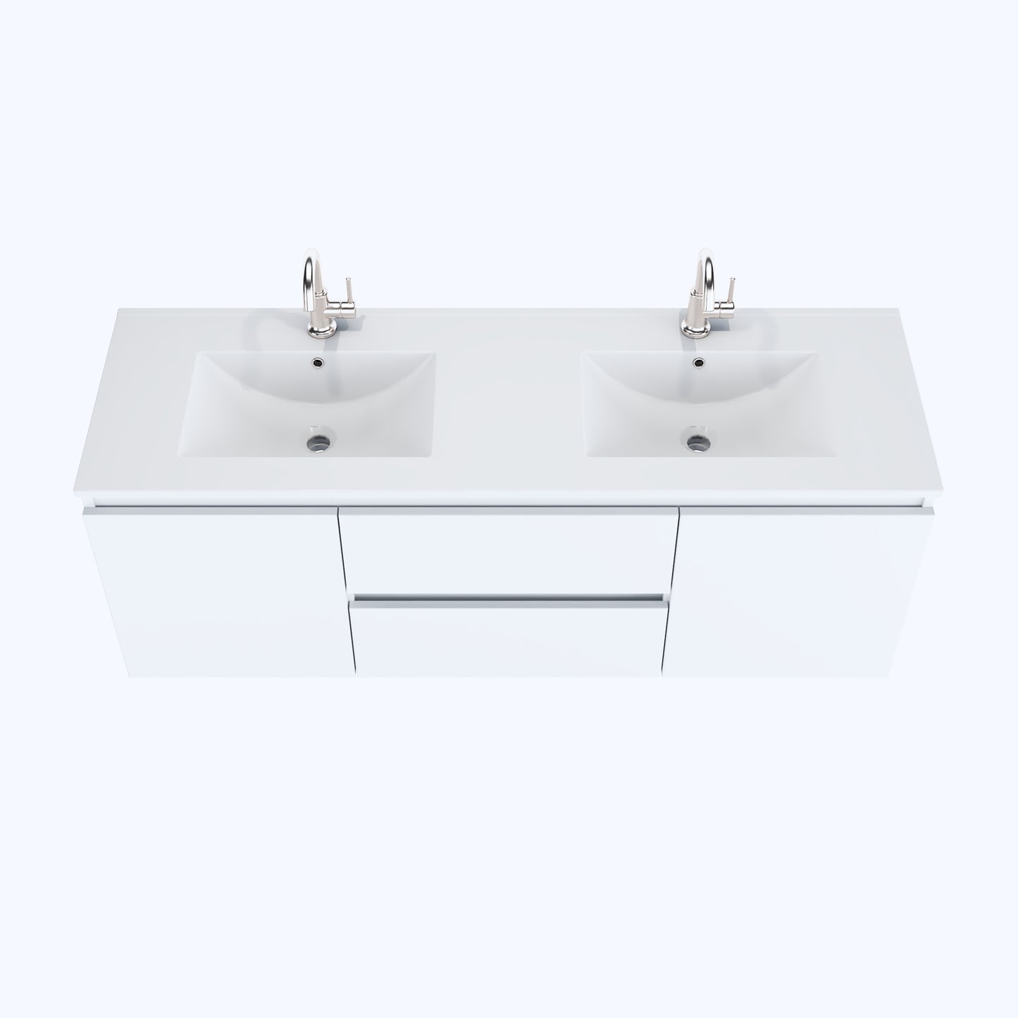 Salt 60" Double SInk Bathroom Vanity with integrated counter top