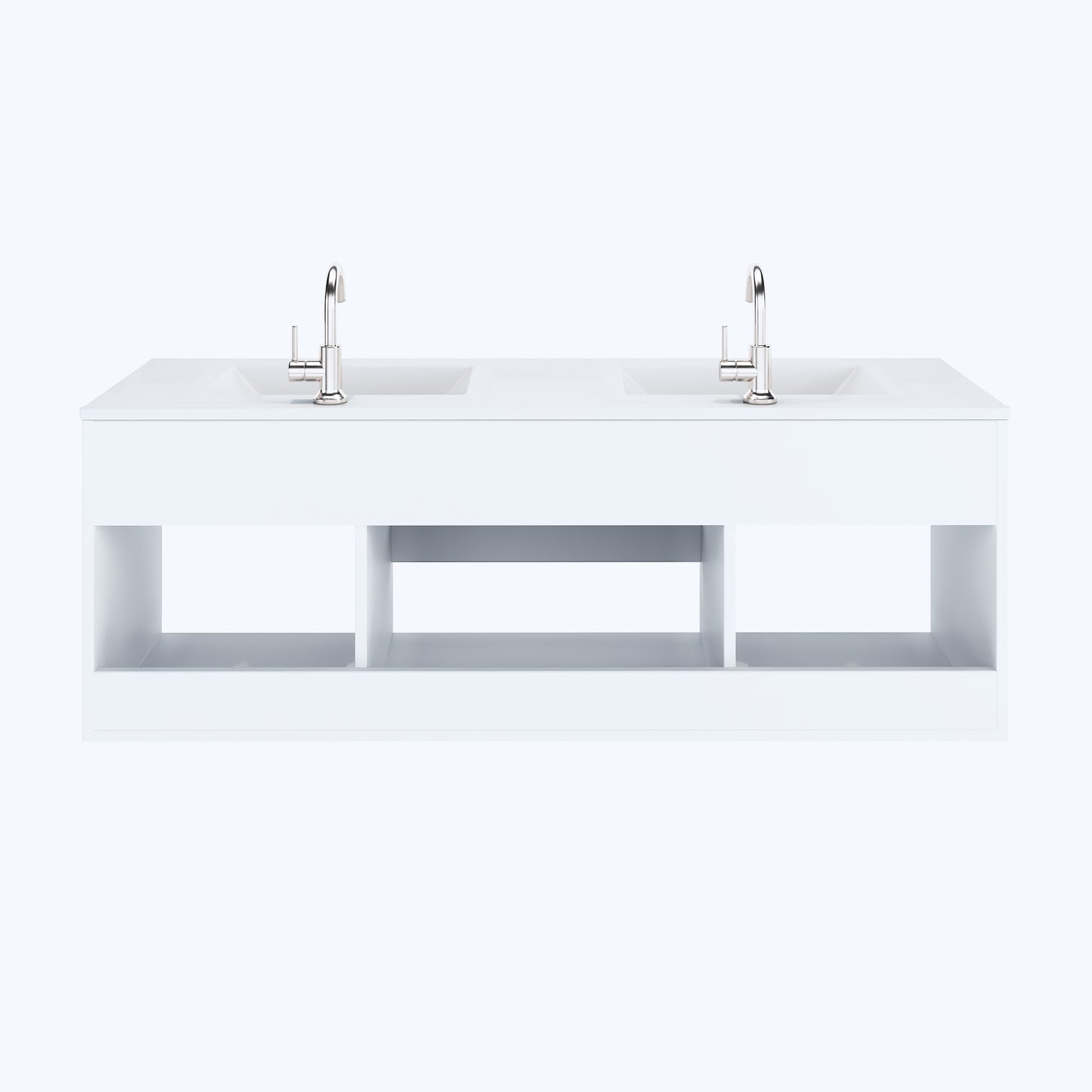 Salt 60" Double SInk Bathroom Vanity with integrated counter top