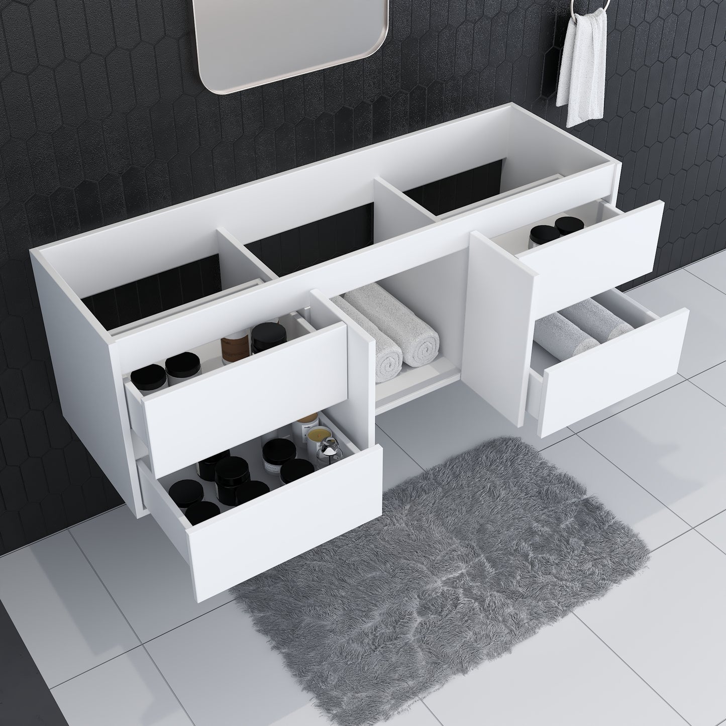 Salt 60" Single Sink Bathroom Vanity Cabinet Only