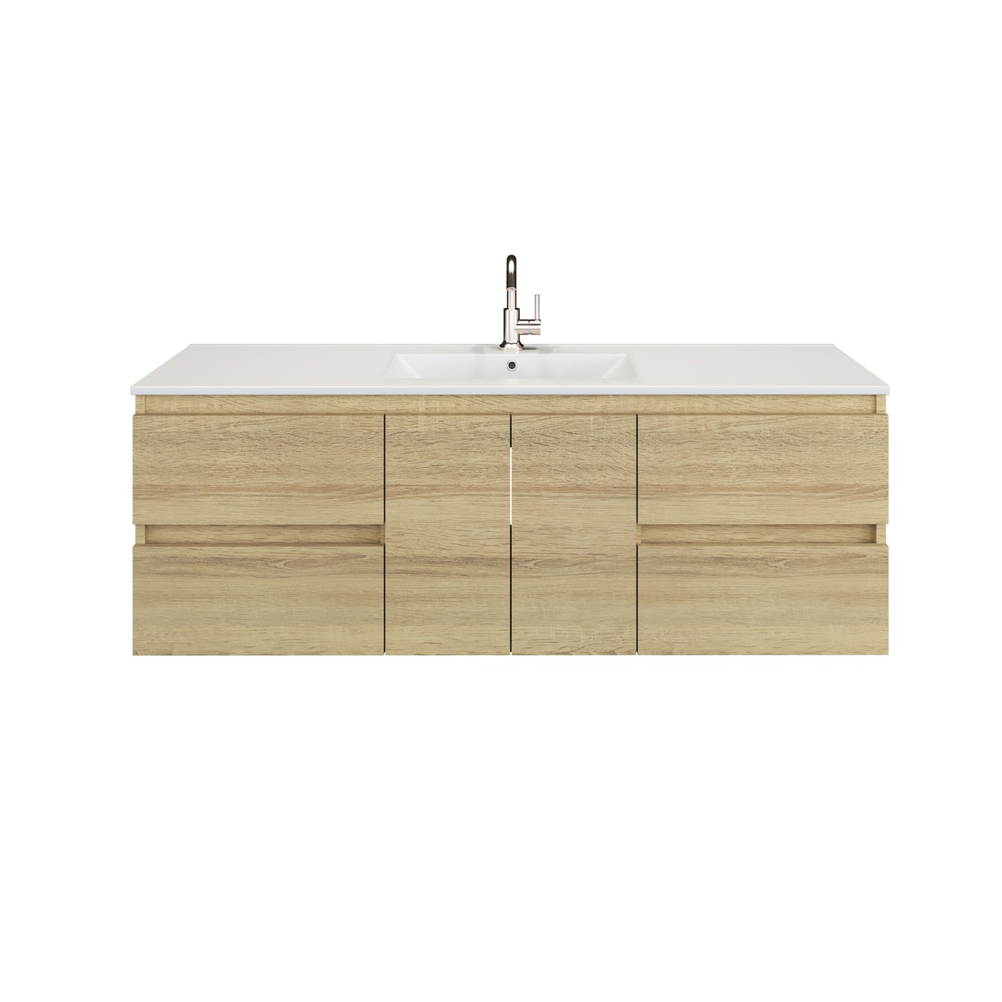 Salt 60" Single Sink Bathroom Vanity with integrated counter top