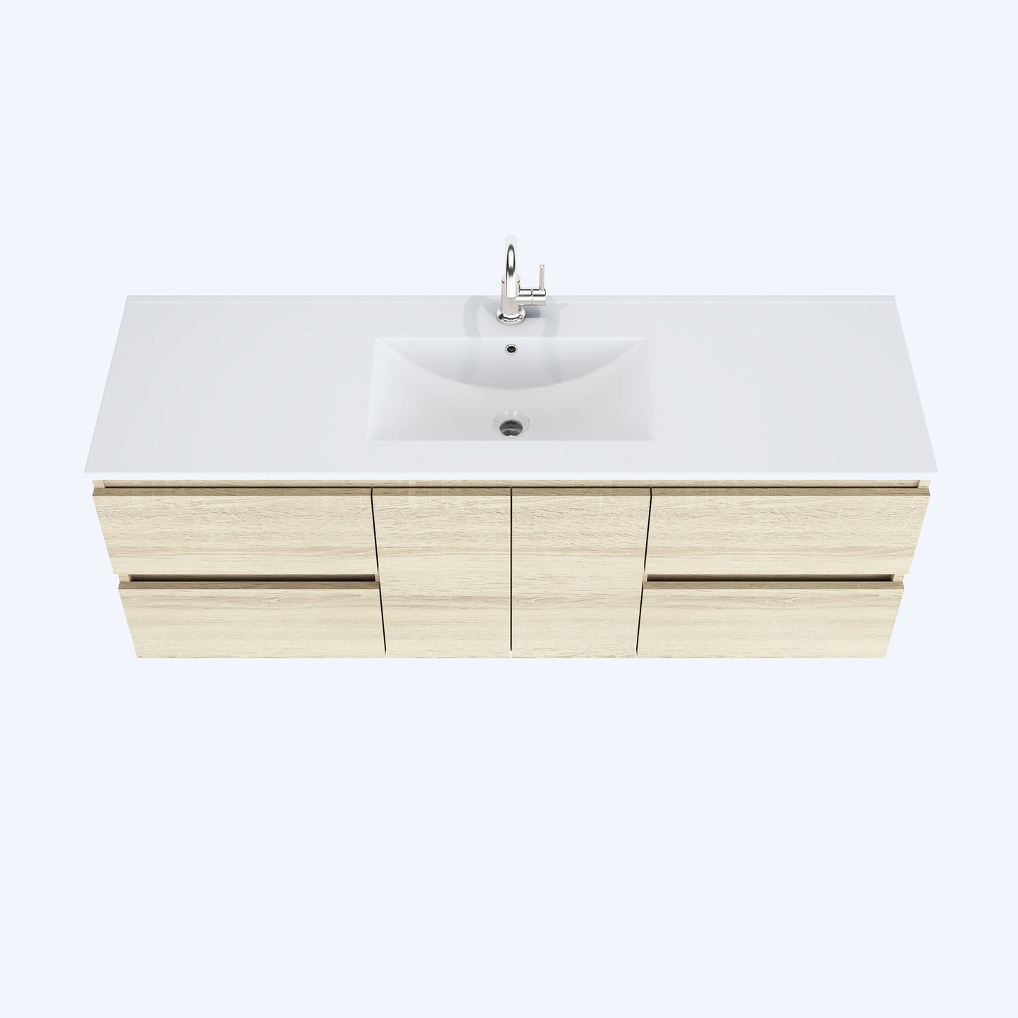 Salt 60" Single Sink Bathroom Vanity with integrated counter top